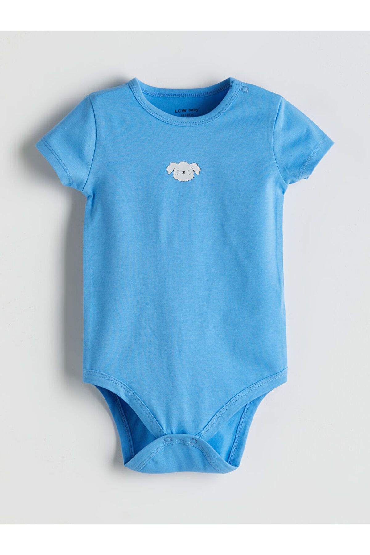 LC Waikiki LCW baby Mavi Baskılı Erkek Bebek Çıtçıtlı Bodysuit