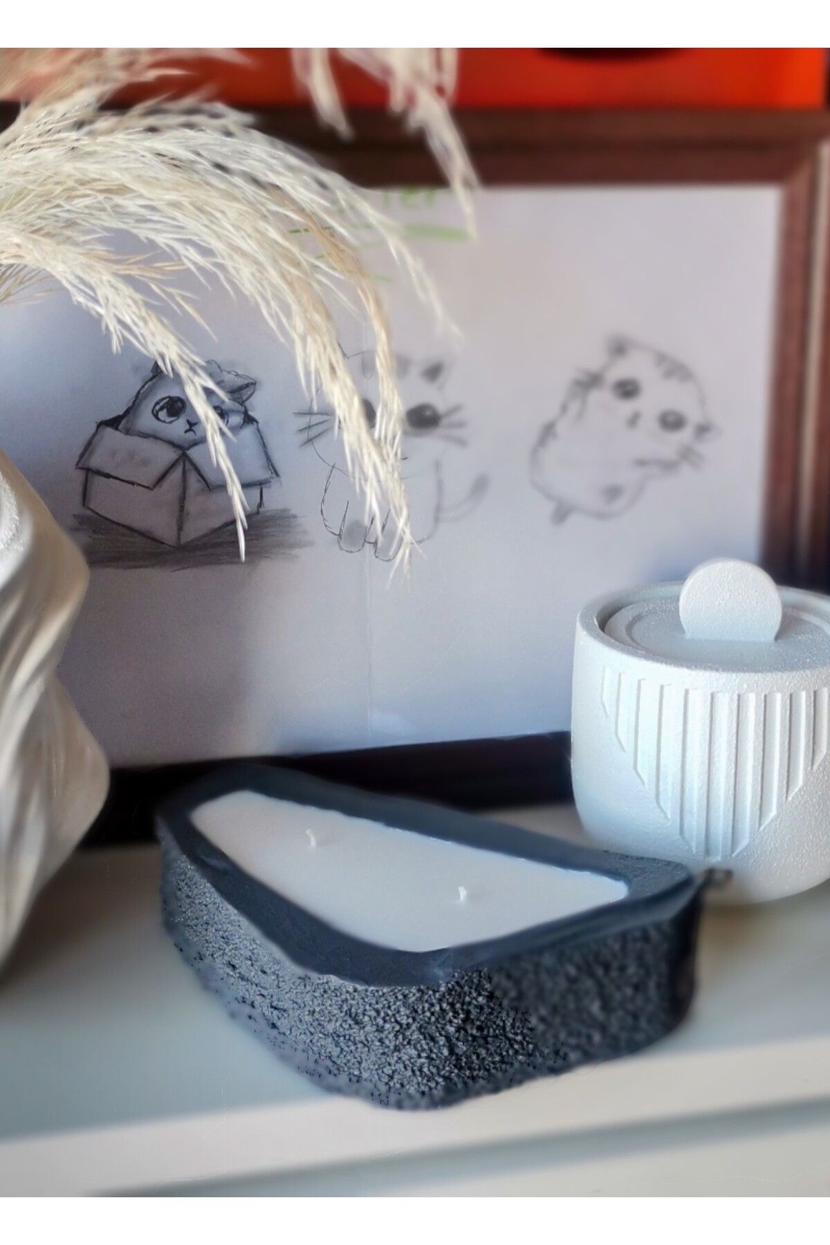 FS CANDLE & HOME Decoration - Accesories NeóRocher Kaya Mum - Dekoratif ve Hediyelik Kaya Görünümlü Kokulu Organik Soya Mumu