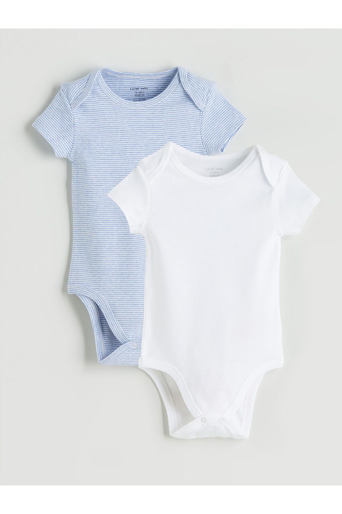 LC Waikiki LCW baby Ekru Çizgili Erkek Bebek Çıtçıtlı Body 2'li