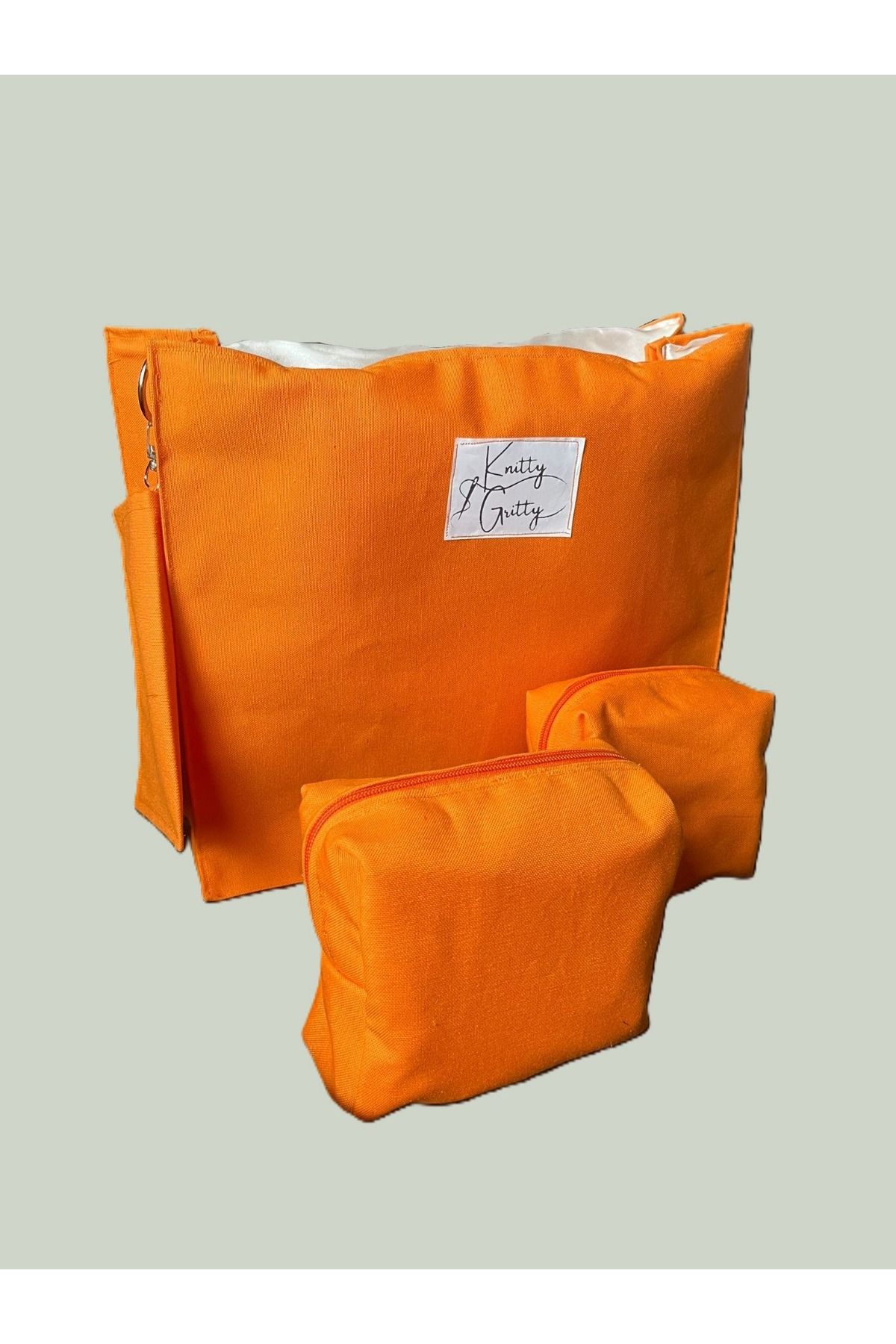 SECKİNELK Knitty Gritty Kadın Omuz Çantası, Çok Amaçlı Çanta Seti Haki, Kahverengi, Krem,Kırmızı,Siyah,Turuncu
