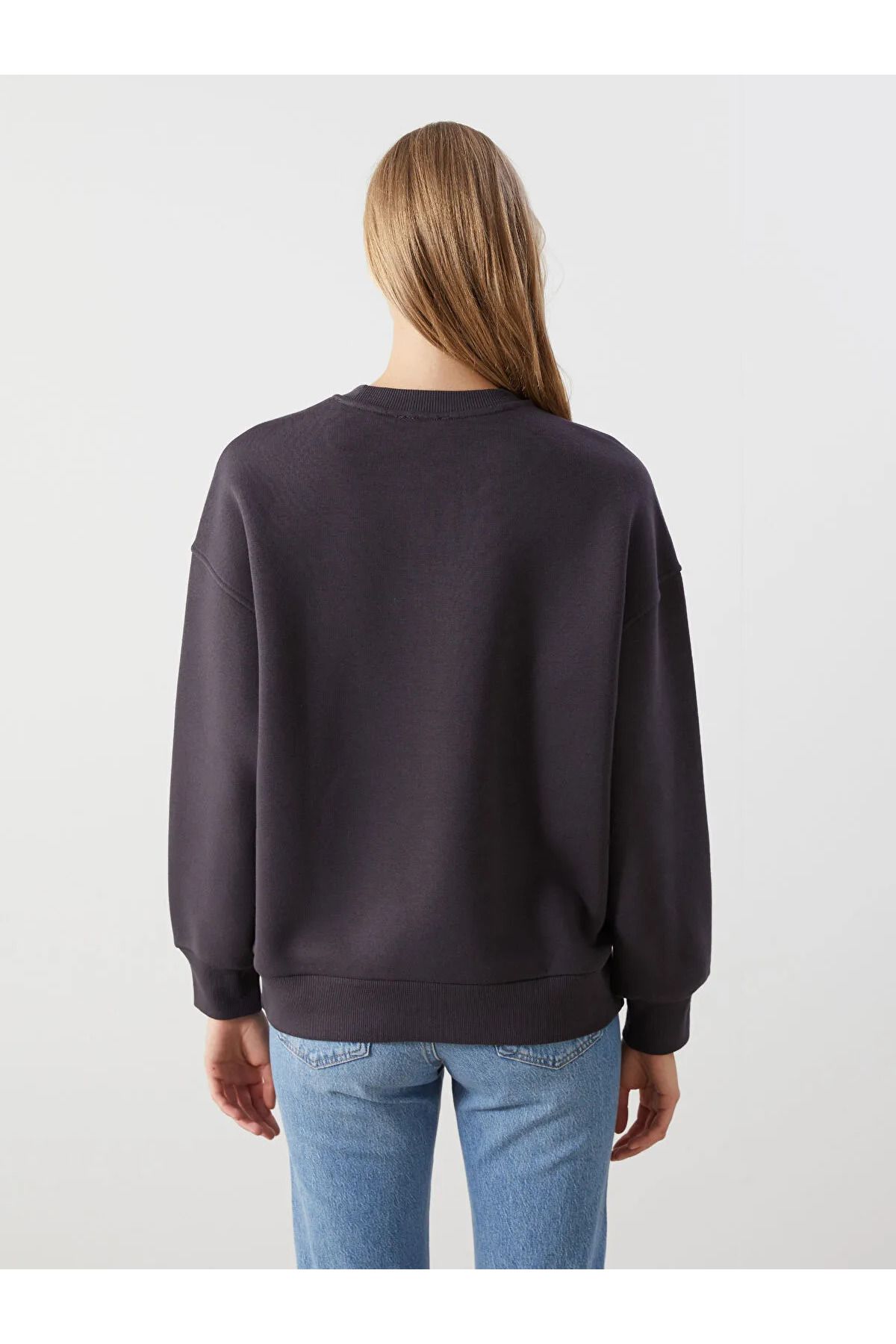 LC Waikiki Taşlı Oversize Kadın Kalın Sweatshirt