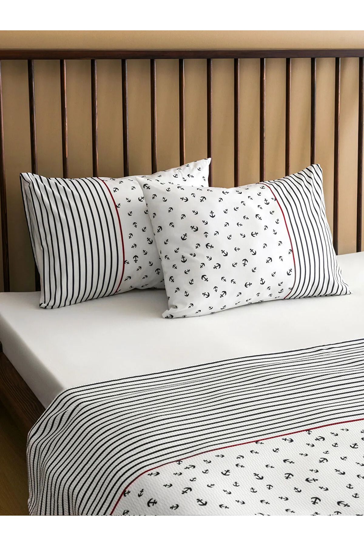 LC Waikiki Çapa Desenli Çift Kişilik Pike Seti