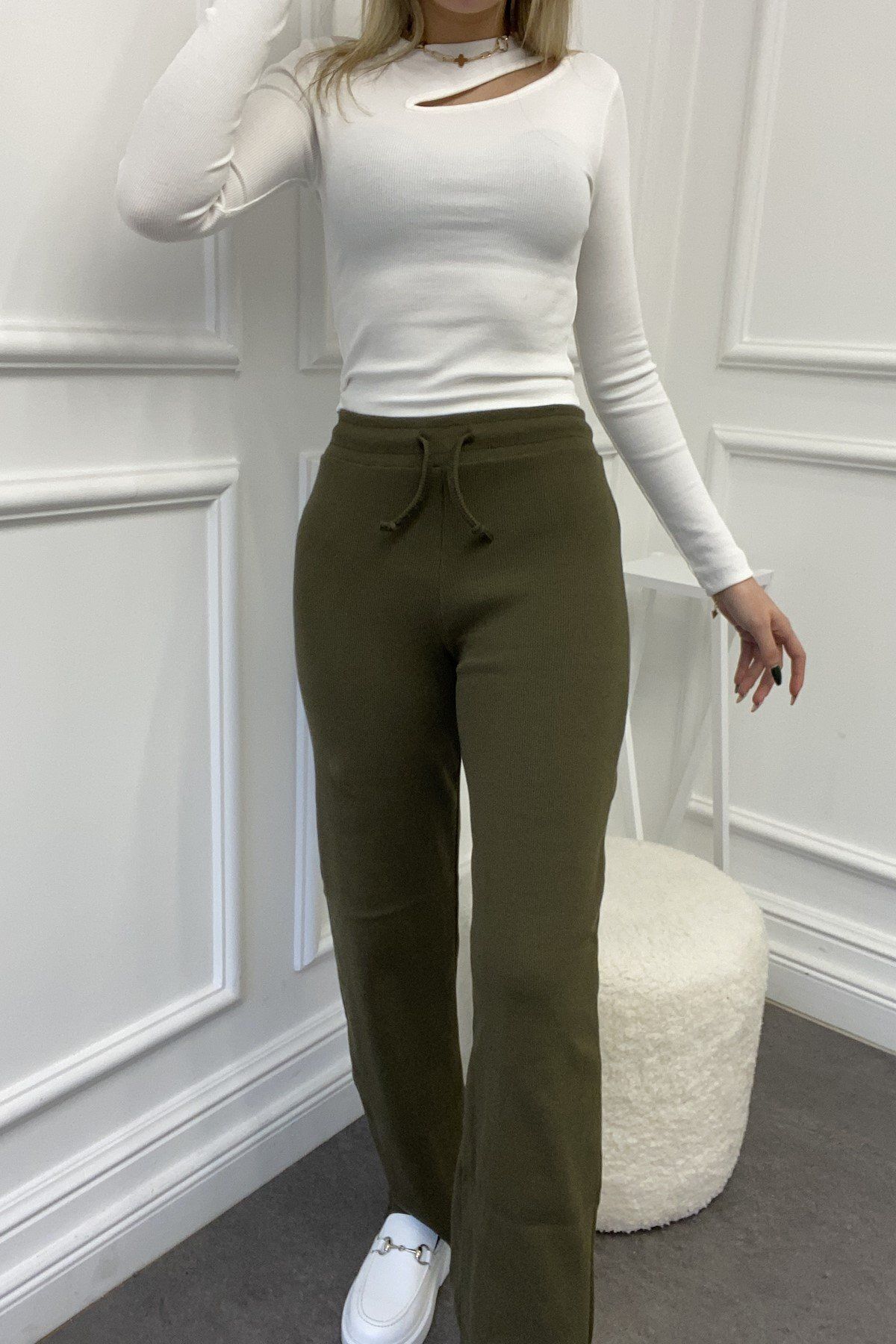 esmelstore Fitilli Bol Paça Kaşkorse Pantolon