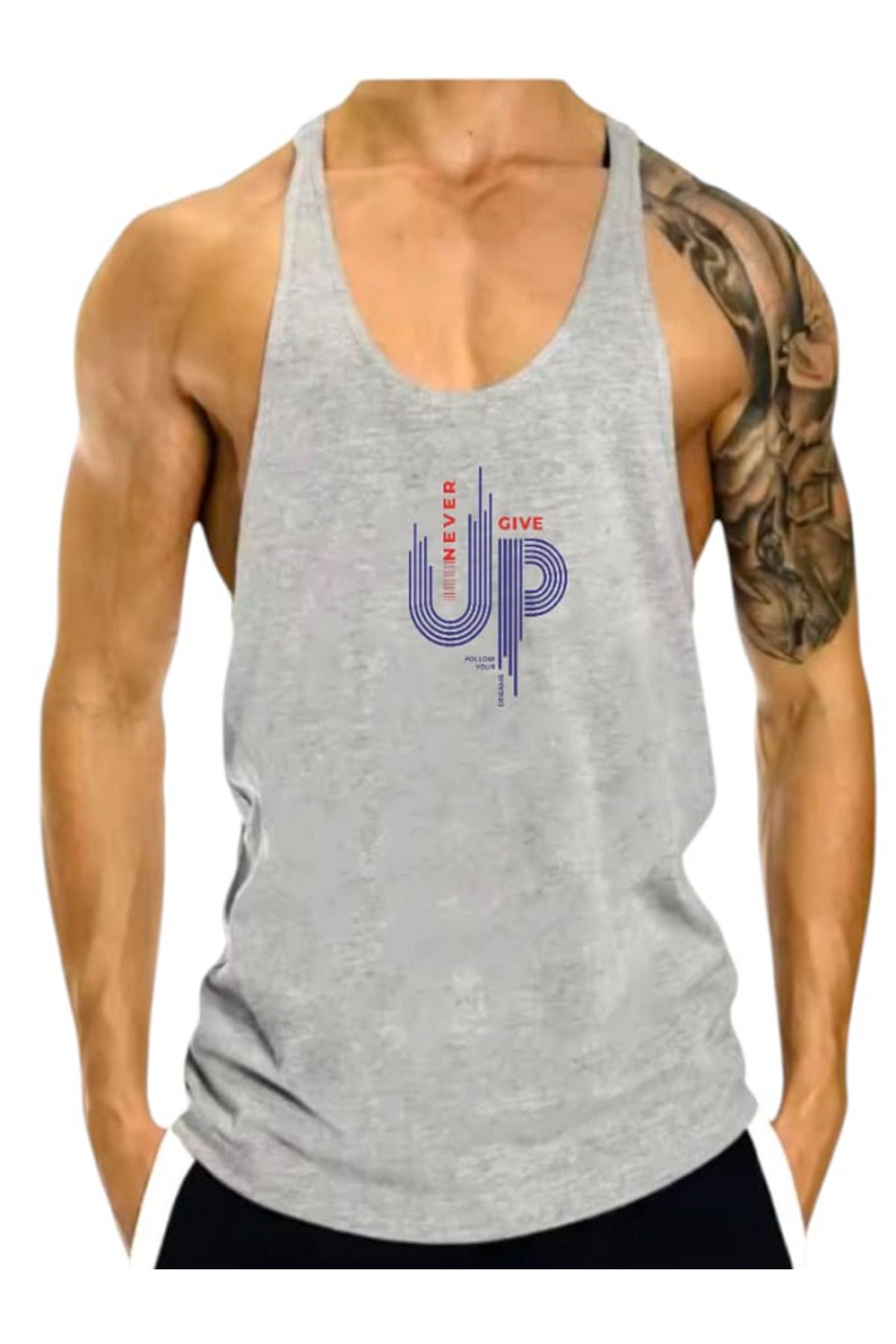 MUTLUGYM Fitness Gym Tank Top Sporcu ANTRENMAN Atleti