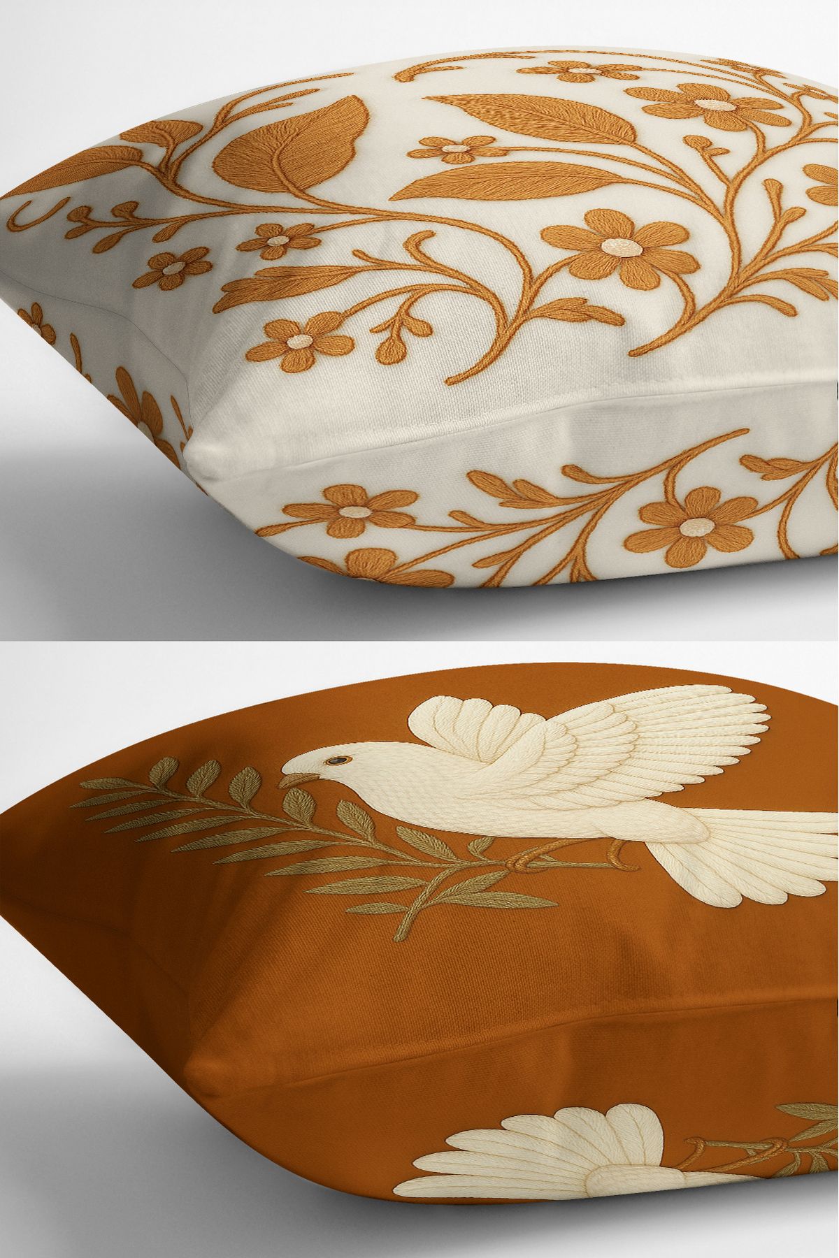 Bertille Home-Set de 3 huse de pernă cu imprimare digitală pe două părți (aspect de broderie cu model de puncție) 6