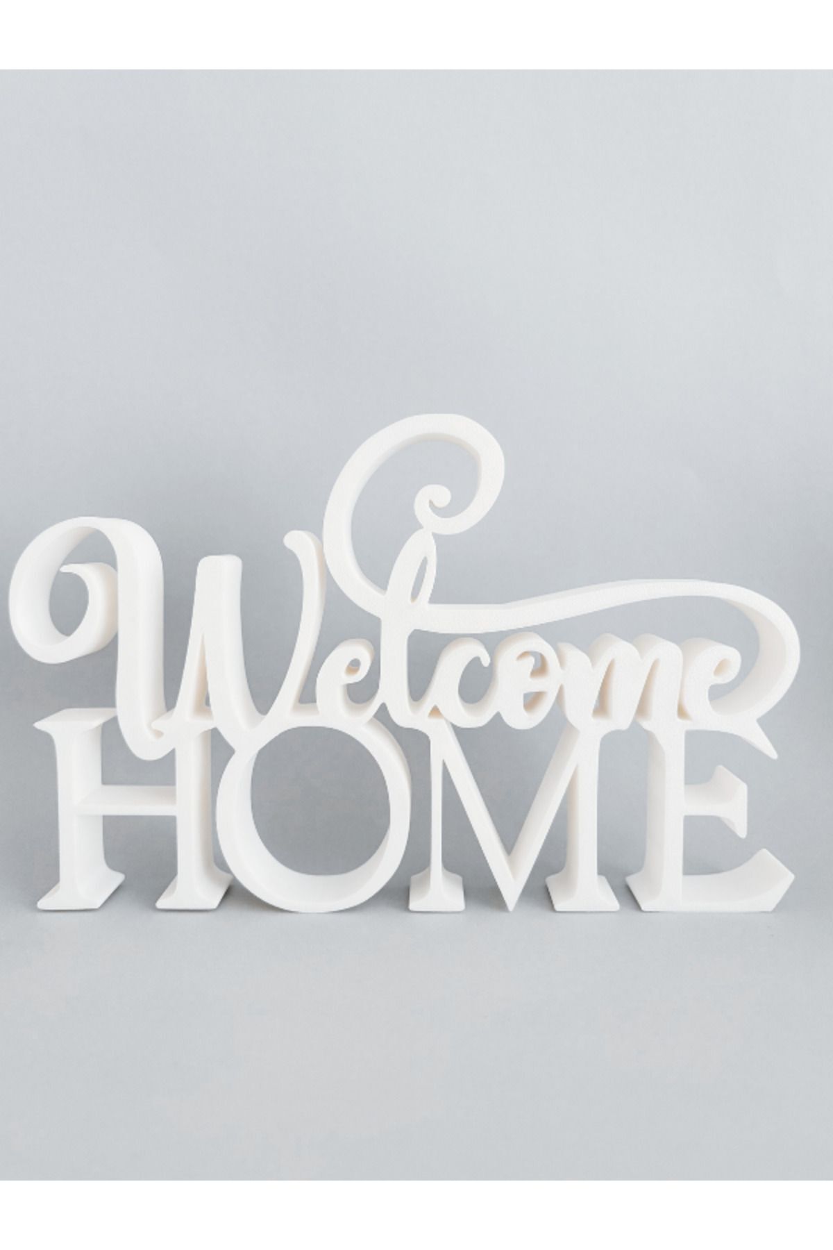 SerenityHaven 3D Baskı Welcome Home Yazılı Modern Dekoratif Hediyelik Masaüstü Dekor Obje Biblo Duvar ve Kapı Süs