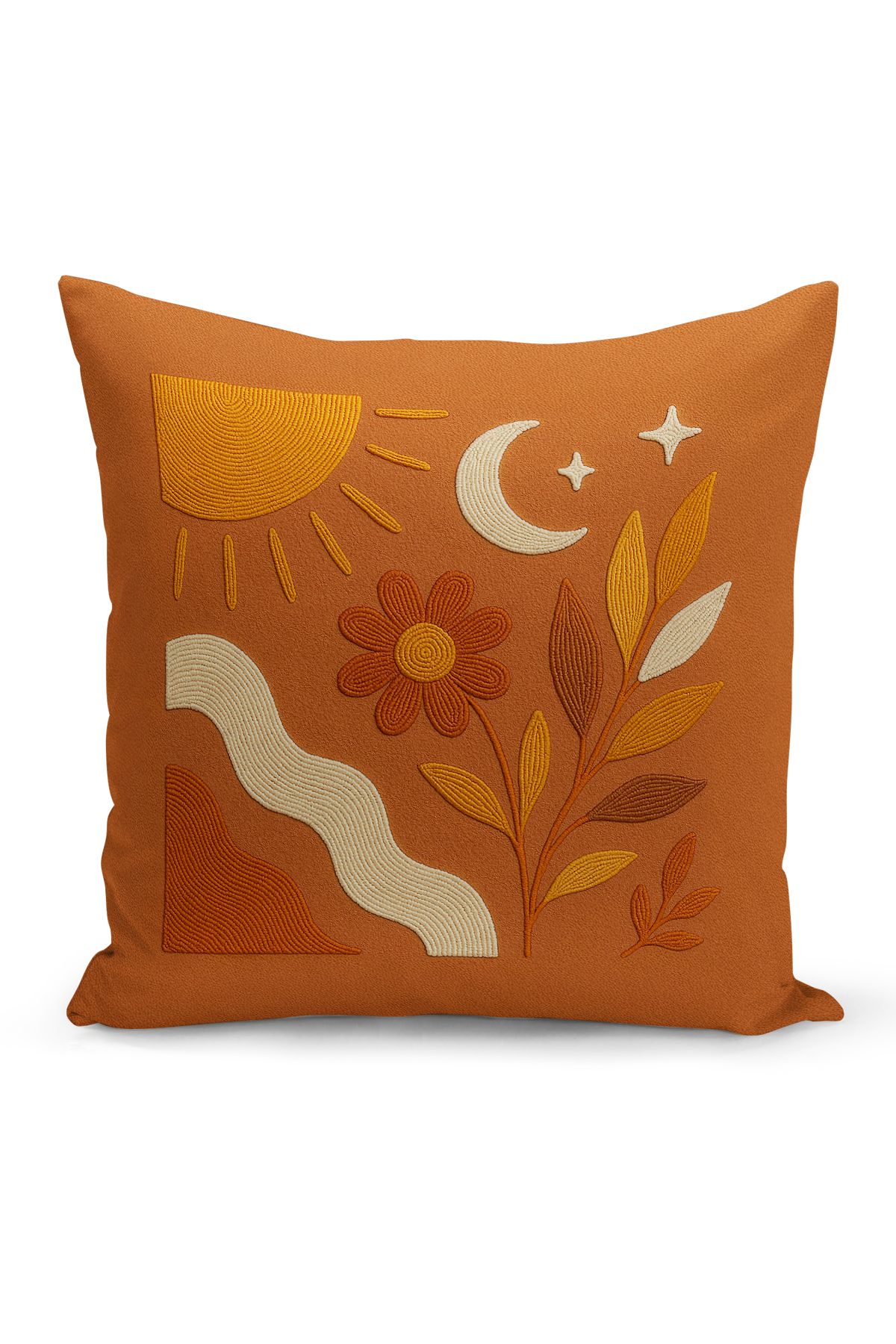 Bertille Home Çift Tarafı Dijital Baskılı Kırlent Kılıfı (Panç /Punch Nakış Desen Görünümlü)