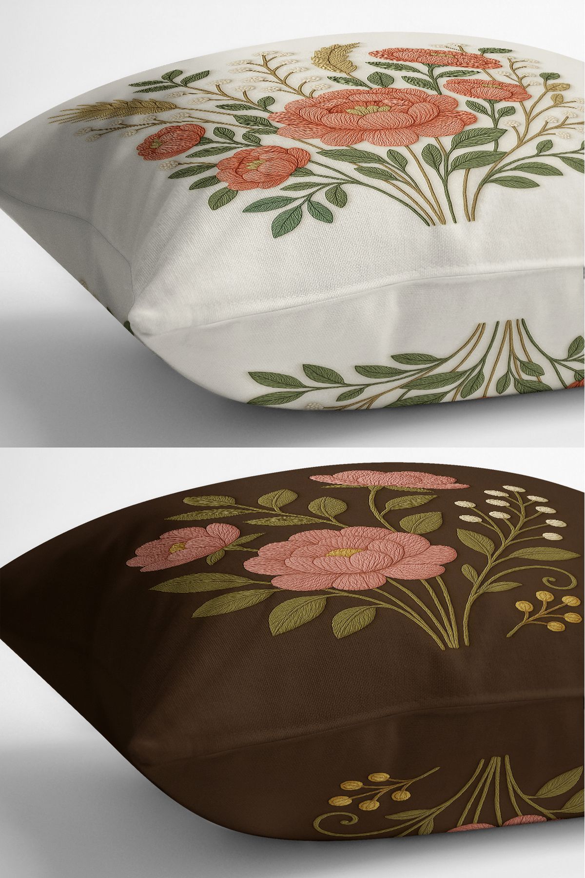 Bertille Home-Set de 3 huse de pernă cu imprimare digitală pe două părți (aspect de broderie cu model de puncție) 6