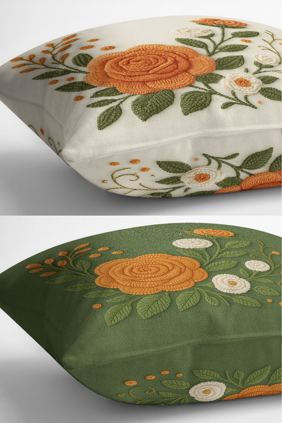 Bertille Home-Set de 3 huse de pernă cu imprimare digitală pe două părți (aspect de broderie cu model de puncție) 6