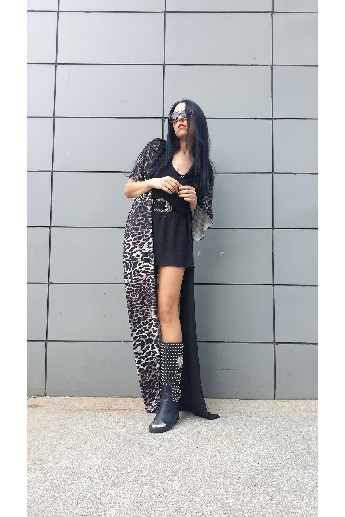 Fi designer Özel Tasarım Leopar Kimono