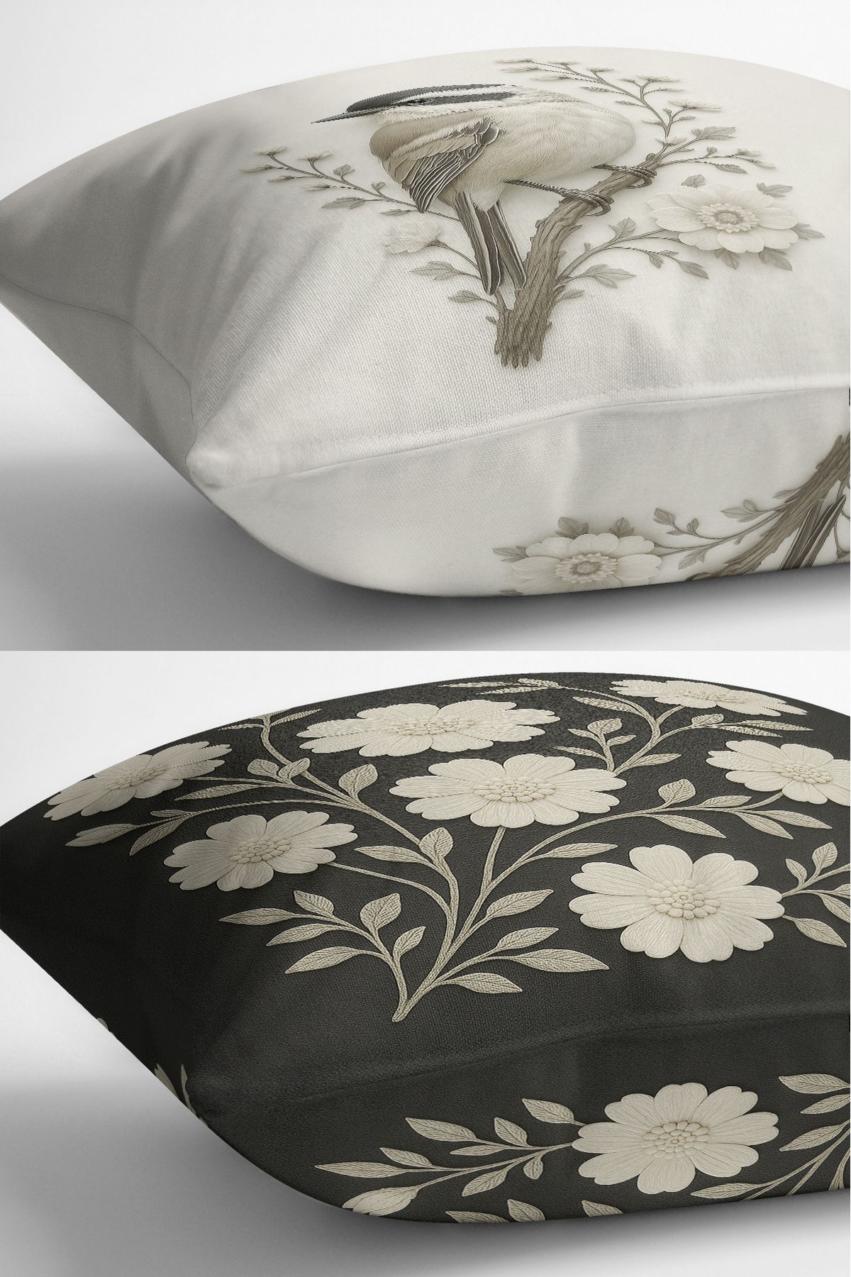 Bertille Home-Set de 3 huse de pernă cu imprimare digitală pe două părți (aspect de broderie cu model de puncție) 6
