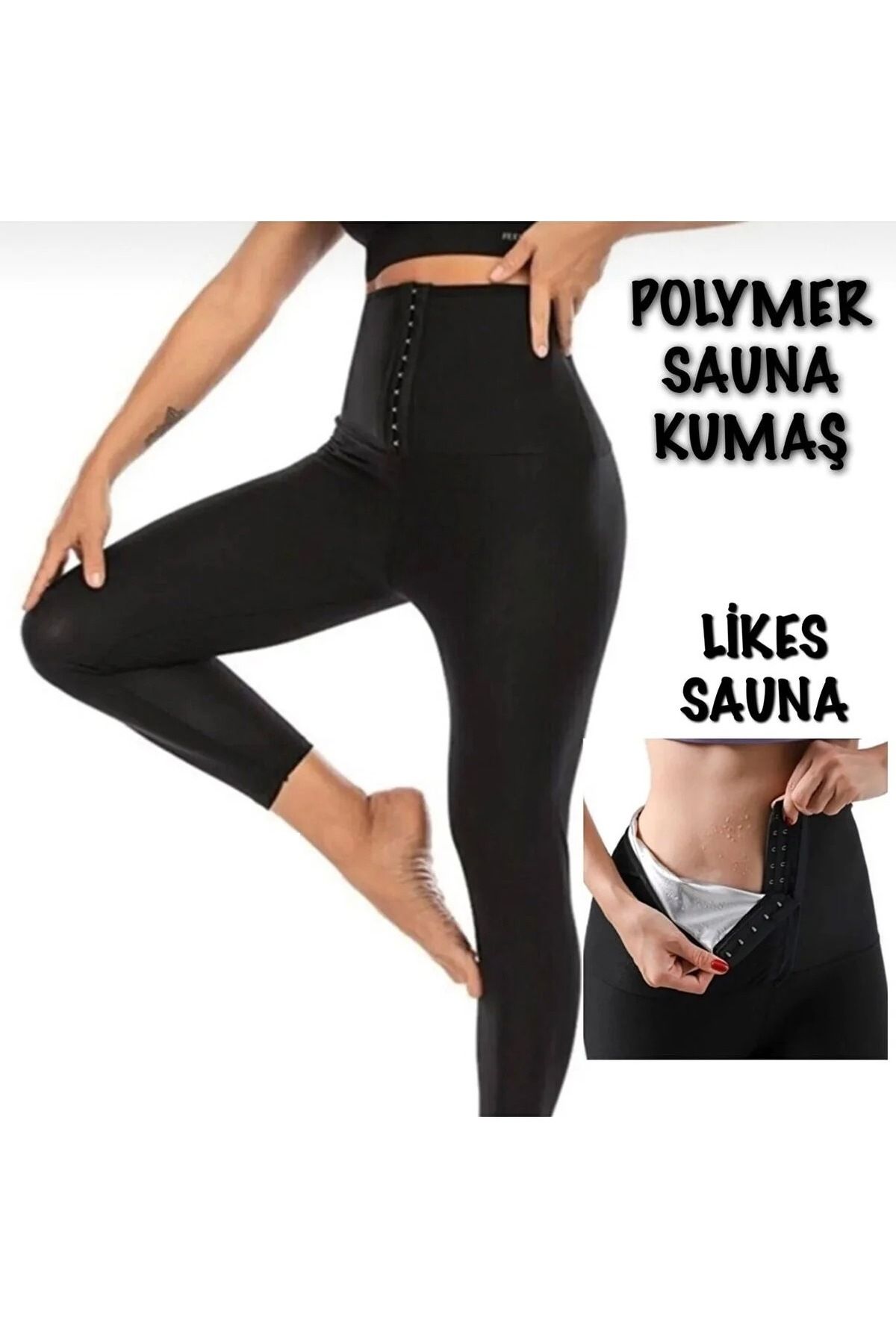 merland benvecocuk Agraflı Termal Sauna Tayt ( M ) Neotex Agraflı Terletme Taytı