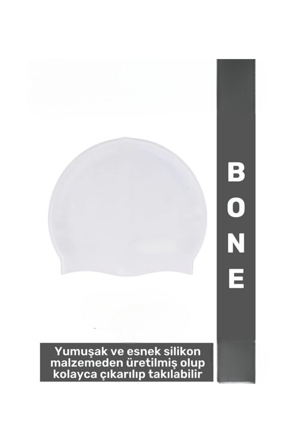MAİN SHOP Su Geçirmez Bone Elastik Yumuşak Yüzücü Havuz ve Deniz Yüzme Şapkası Silikon Bone M-CAP