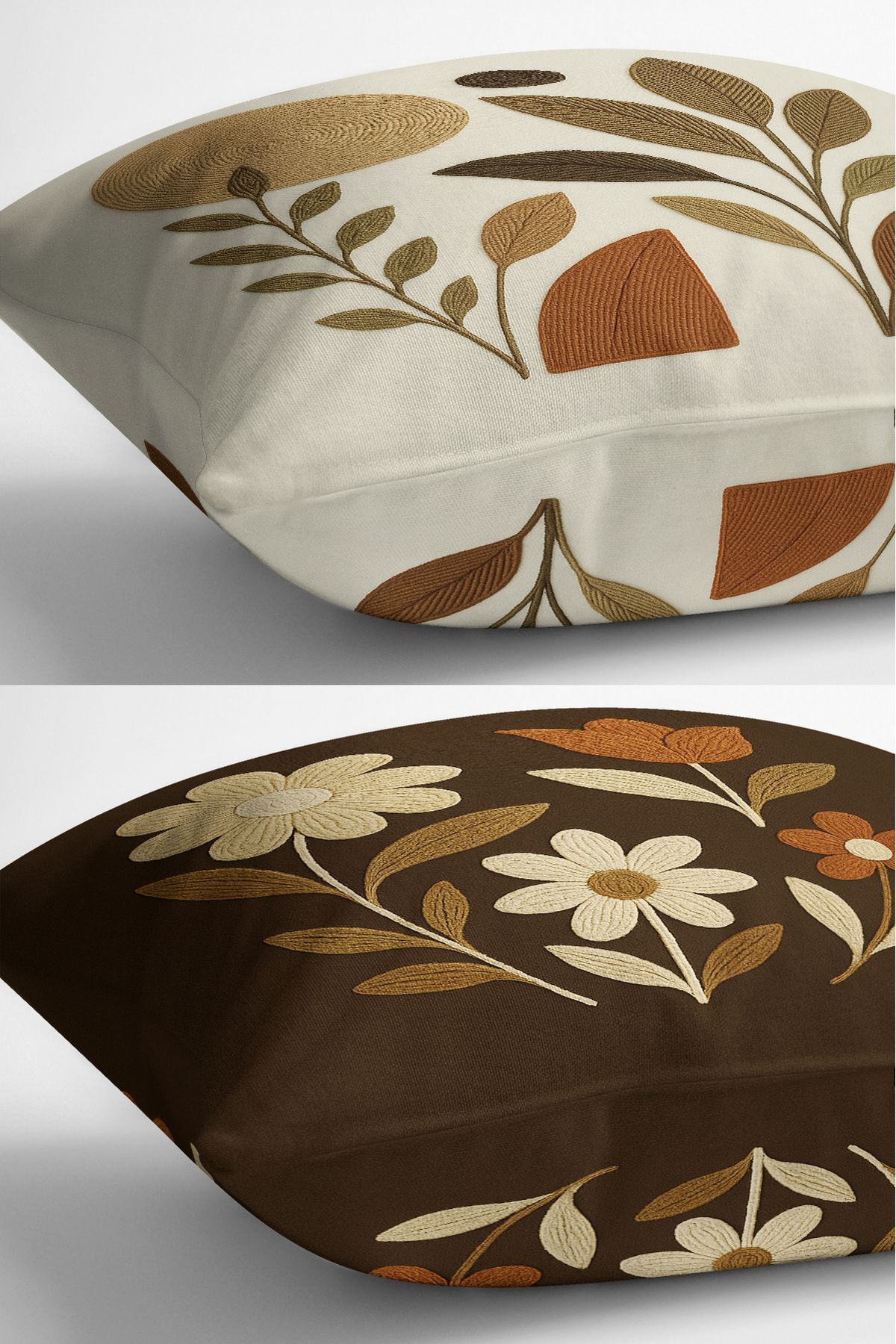 Bertille Home-Set de 3 huse de pernă cu imprimare digitală pe două părți (aspect de broderie cu model de puncție) 6