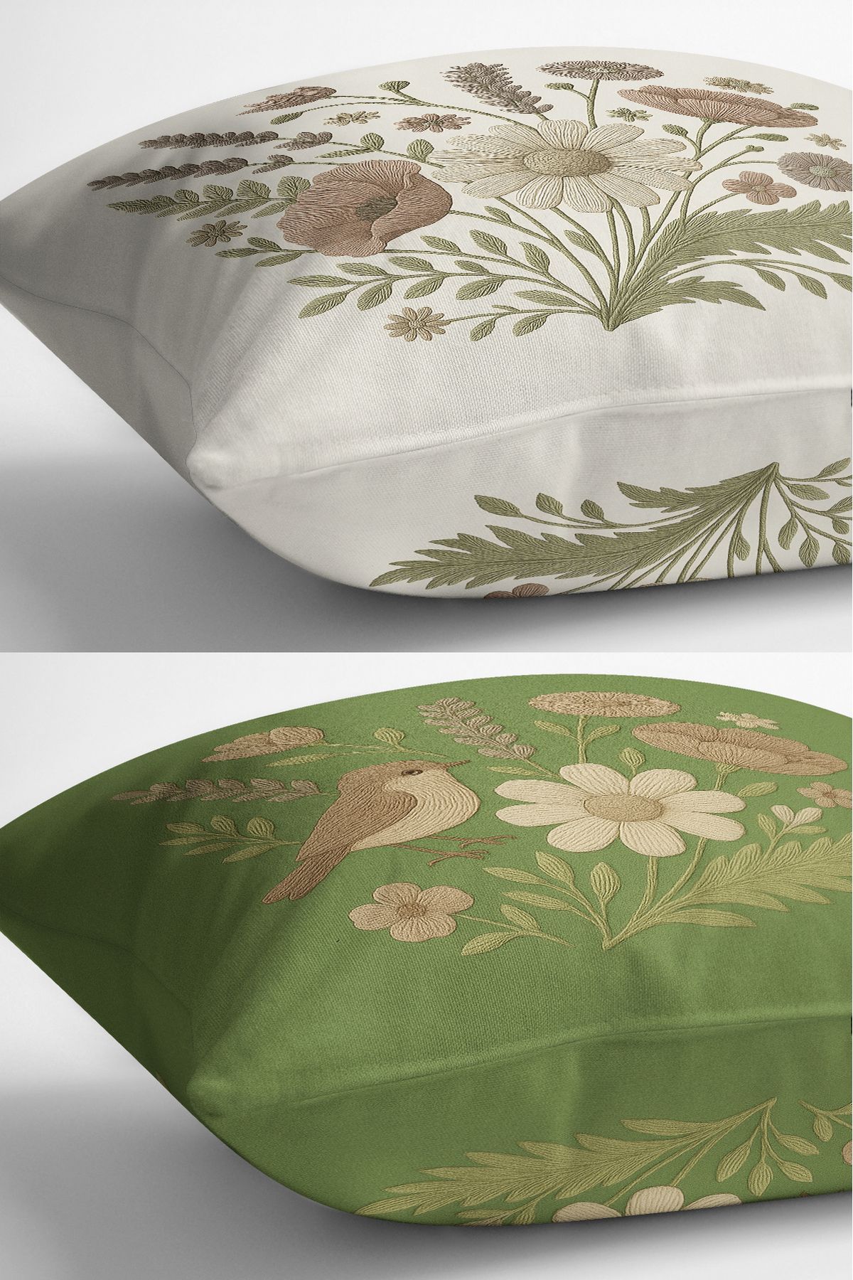 Bertille Home-Set de 3 huse de pernă cu imprimare digitală pe două părți (aspect de broderie cu model de puncție) 6