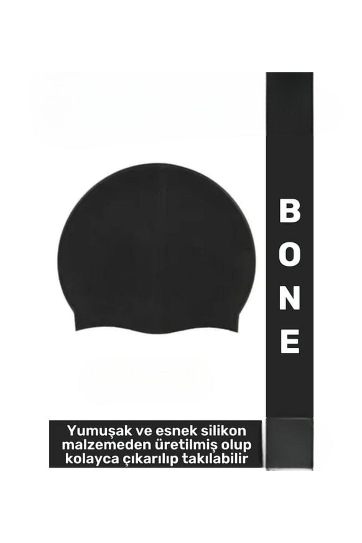 MAİN SHOP Su Geçirmez Bone Elastik Yumuşak Yüzücü Havuz ve Deniz Yüzme Şapkası Silikon Bone M-CAP