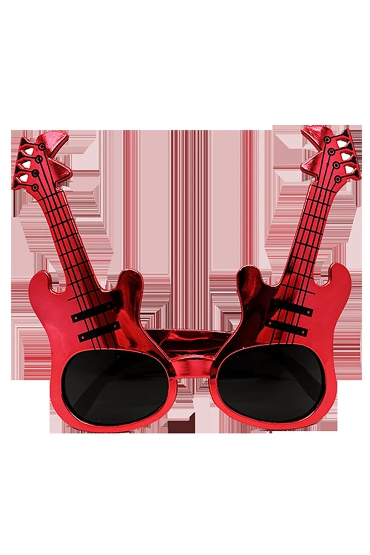 BIGBOYCL Kırmızı Renk Rockn Roll Gitar Şekilli Parti Gözlüğü 15X15 Cm