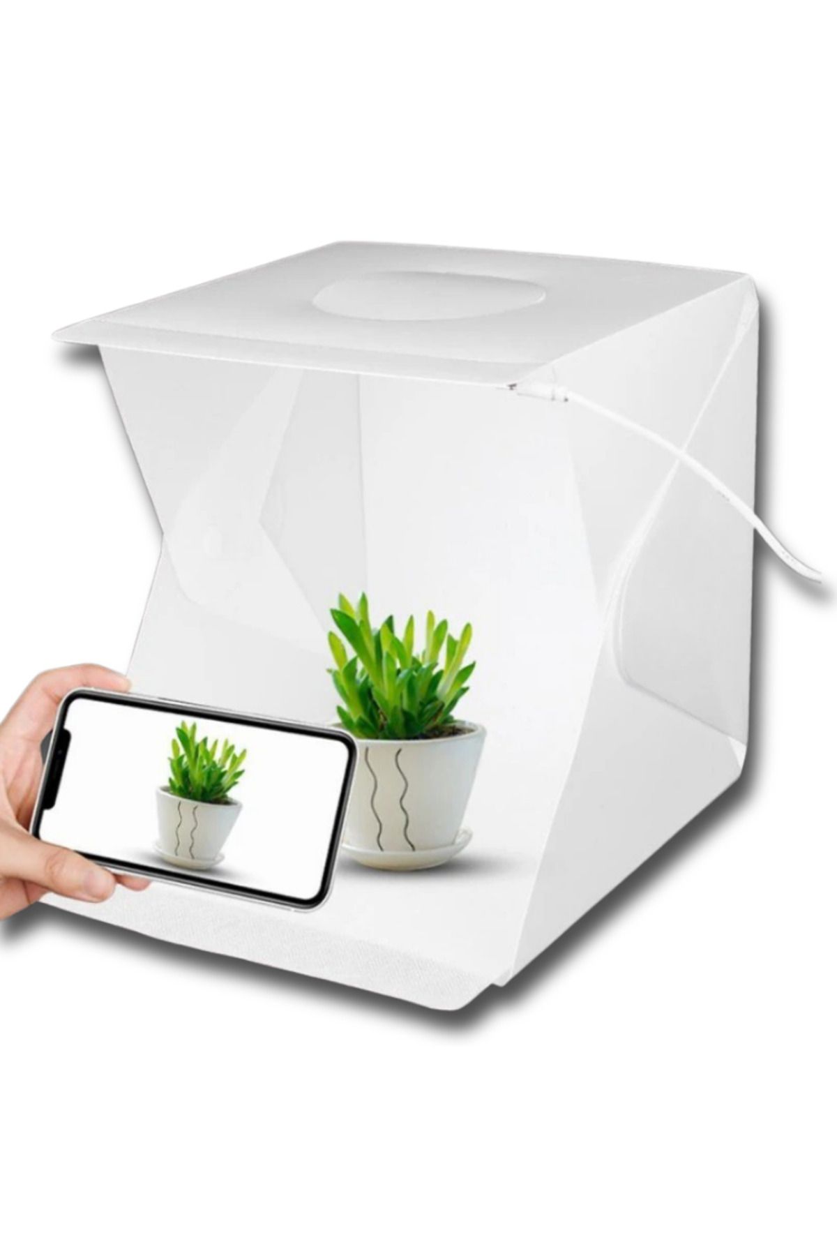 MultiZone Katlanabilir Ürün Fotoğraf Çekim Çadırı Mini Stüdyo USB Led Işıklı Taşıma Çantalı 40x40 Cm