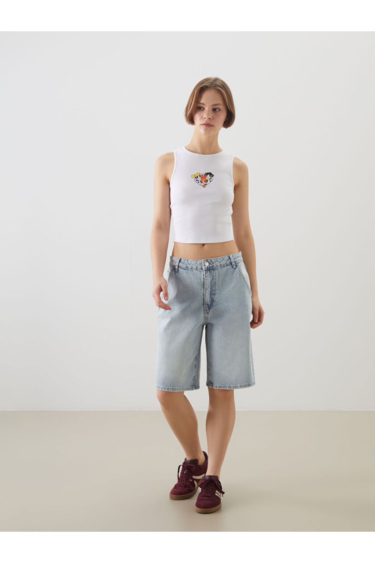 LC Waikiki XSIDE Mavi Bermuda Fit Kadın Jean Şort