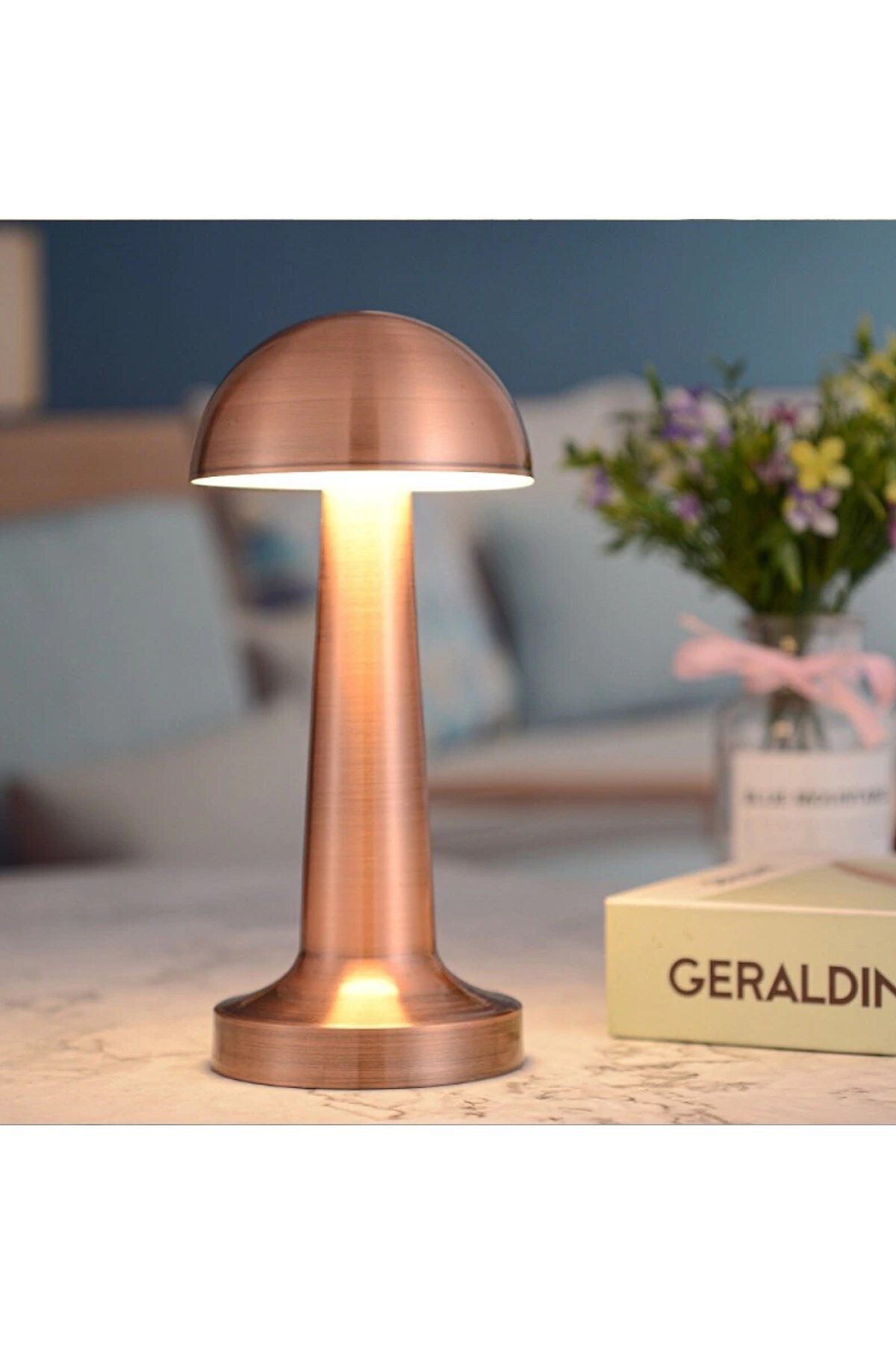 SerenityHaven Ct-8430 Retro Bakır Dokunmatik Şarjlı Led Masa Lambası