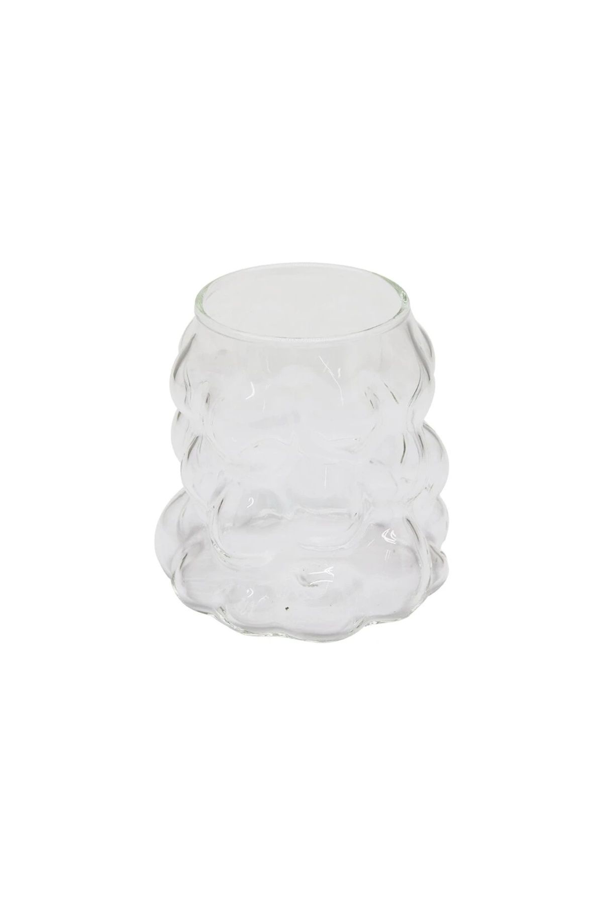 BIGBOYCL Boncuklu - Boğumlu Cam Bardak 340Ml Kahve - Sunum - Meşrubat