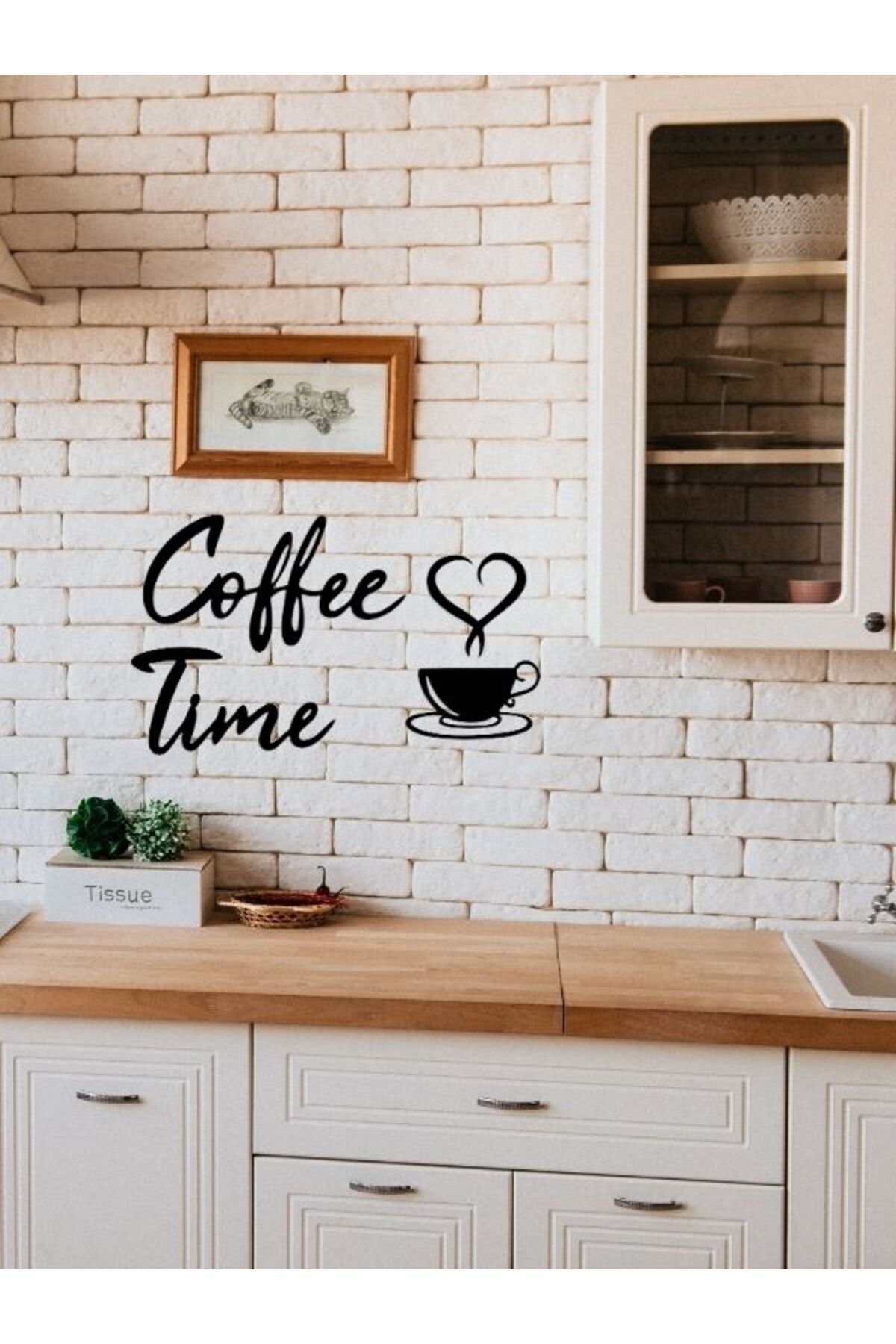 SerenityHaven Kahve Köşesi 'Coffee Time' Ahşap Duvar Yazısı