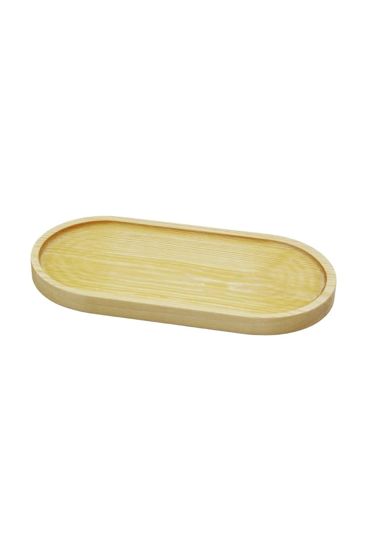 BIGBOYCL Oval Açık Renk=Sade Ahşap Yağdanlık Altlık 25X12.5Cm