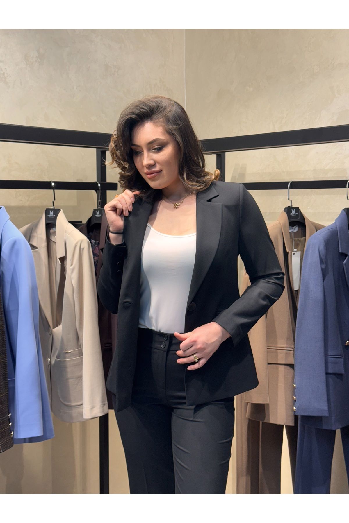 Merkür Kadın Premium Takım Elbise – Ceket & Pantolon İkili Set