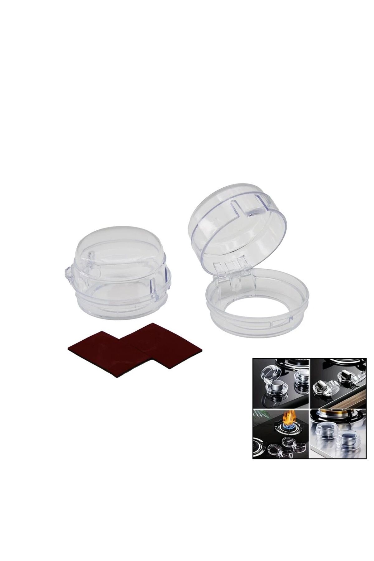 BIGBOYCL 2 Pcs Ocak Düğme Koruyucu Kapak Mika Kristal