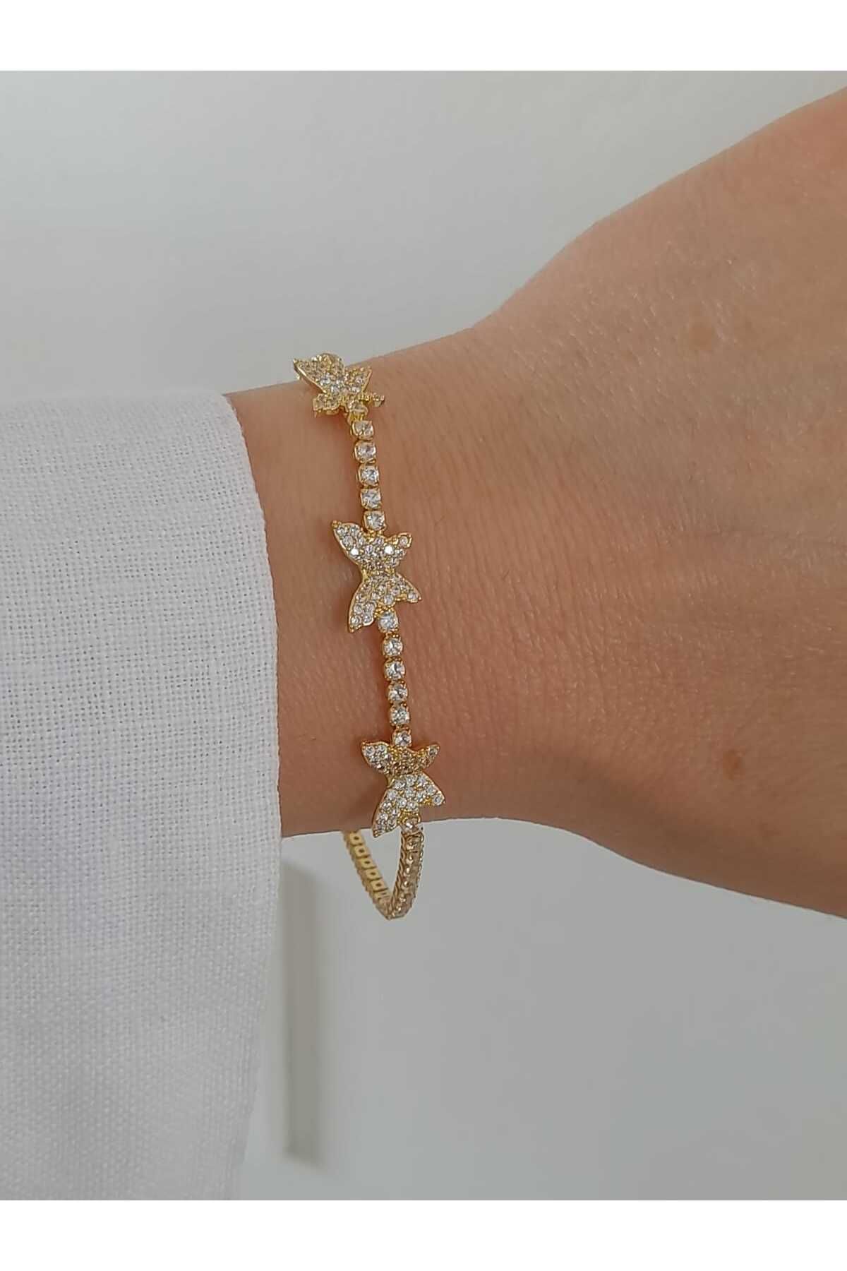 Bubbleatelier Çelik Kelebek Gold Bileklik