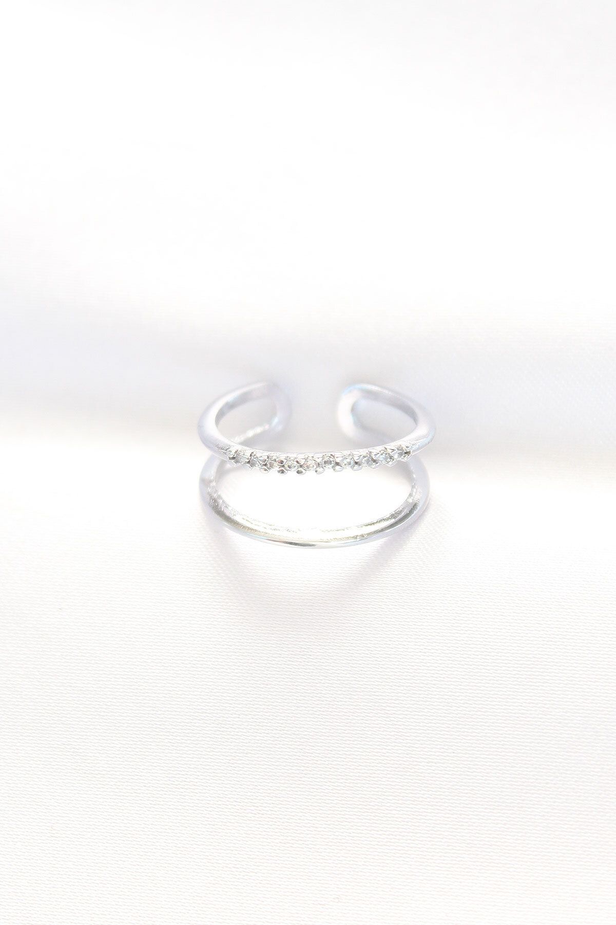 Skygo-Silver Color Adjustable Ring with 2-Look Waterway Design - Tj-Byk3135 2