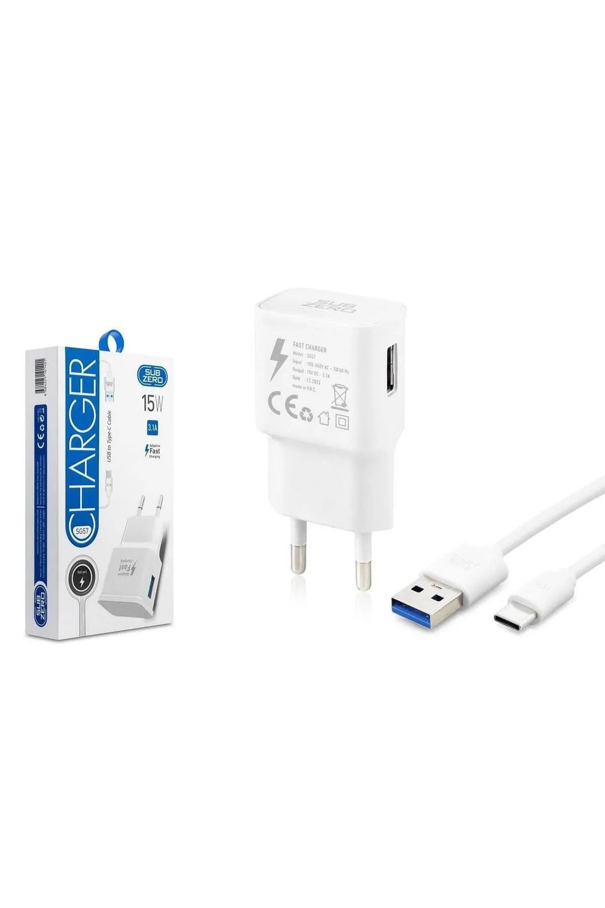 Alışveriş Express SG57 15W 3.1A USB to Type-C Kablo Hızlı Şarj Cihazı Seti