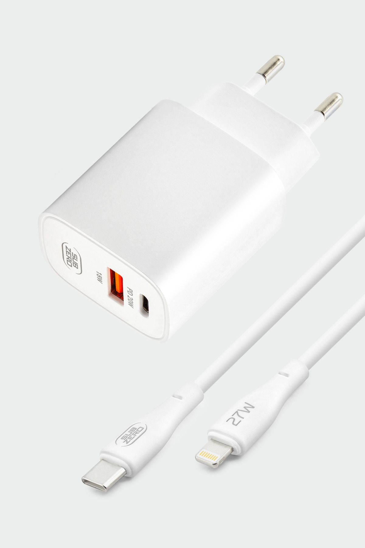 Alışveriş Express SG78 38W PD+USB + Type-C to Lightning Kablo Hızlı Şarj Cihazı Seti