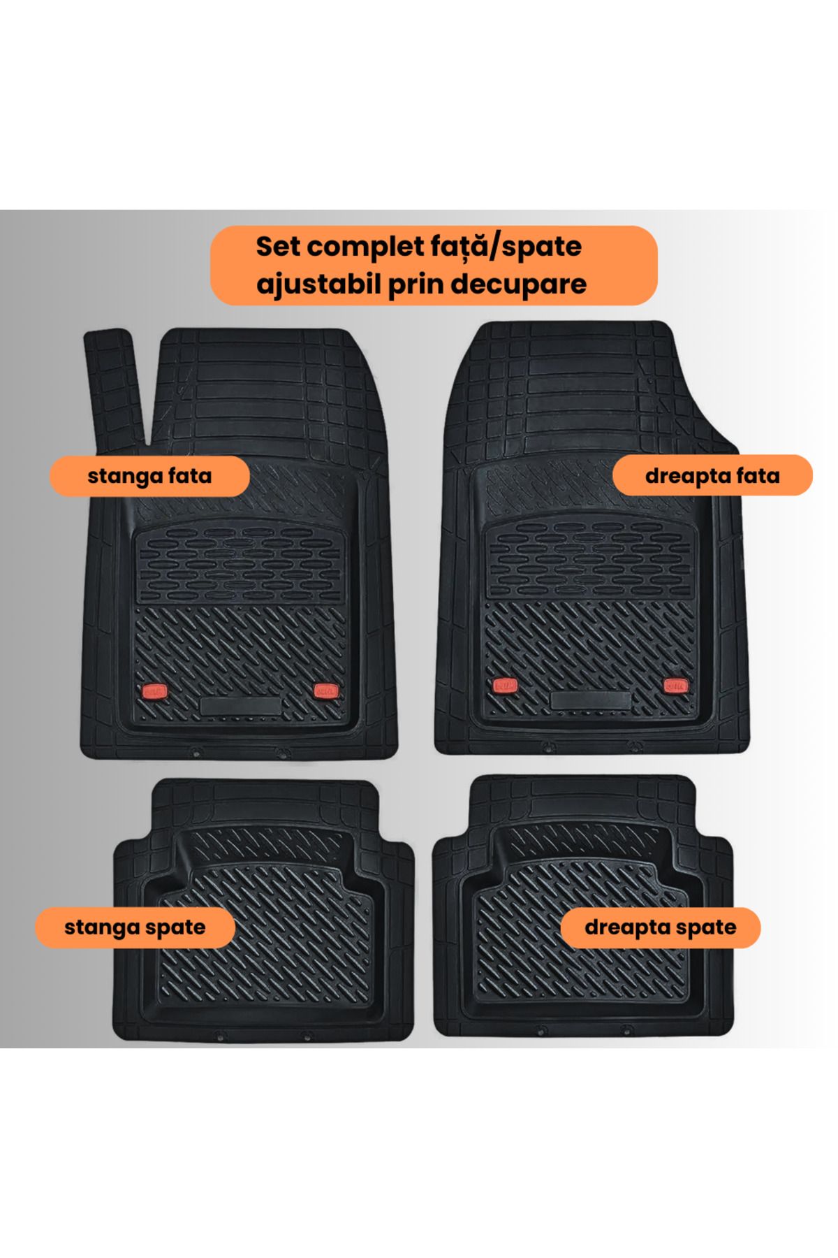 TEAMCAR-Covorașe auto tip tavă compatibile cu SsangYong Rexton II (2006–2012), negre, material durabil 9