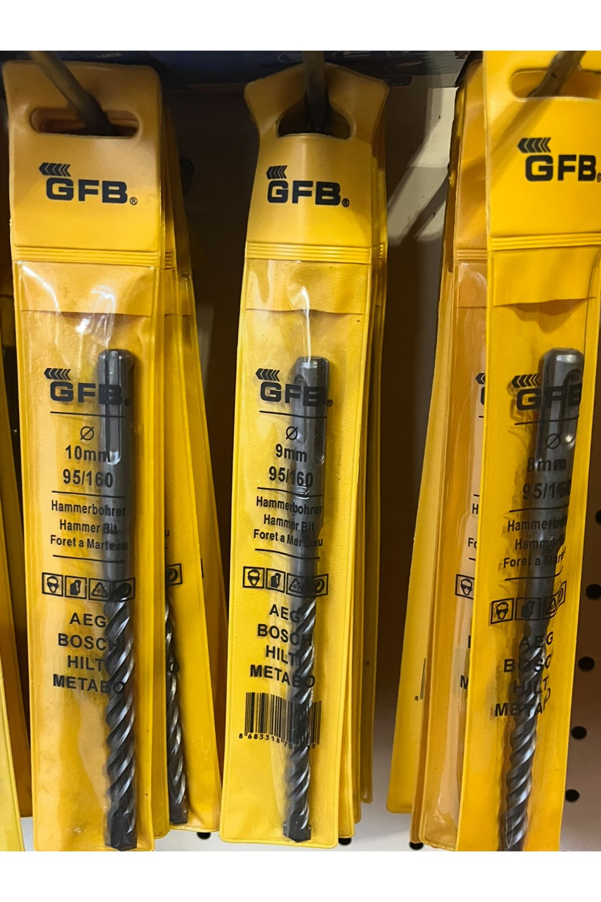 GFB Hilti Matkap Ucu 3 lü set 95x160 8 9 10mm