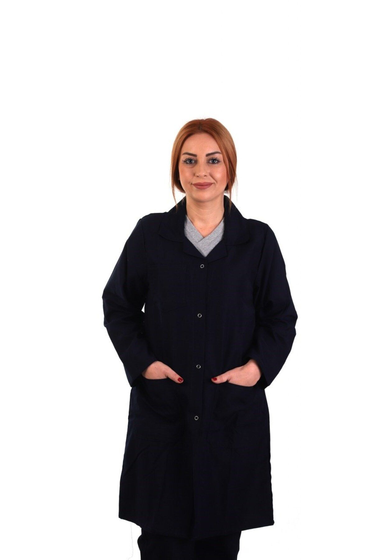 eser x workwear Alpaka Kadın İş Önlüğü Uzun - Lacivert