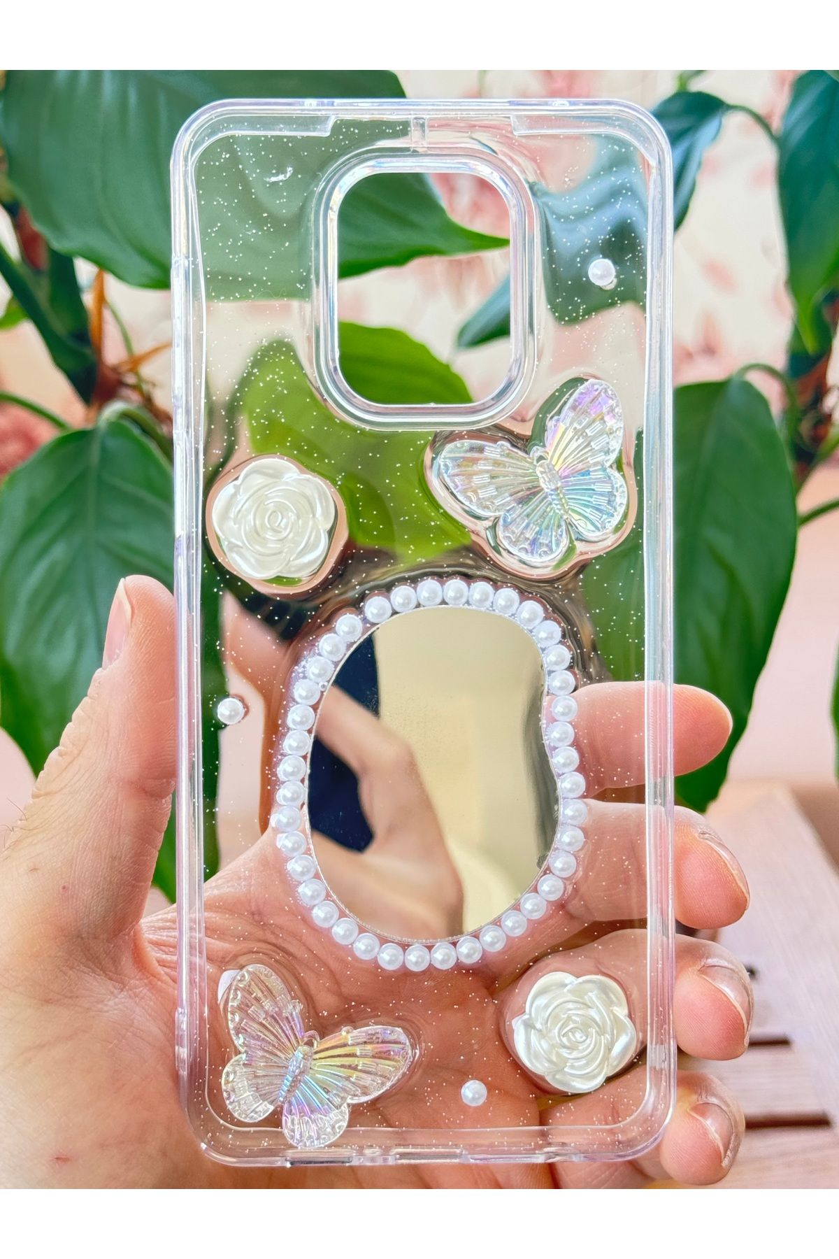 Fibaks-حافظة لهاتف Xiaomi Redmi Note 9 Pro/9S ثلاثية الأبعاد على شكل فراشة وردية مع غطاء سيليكون بتصميم شفاف لامع 2