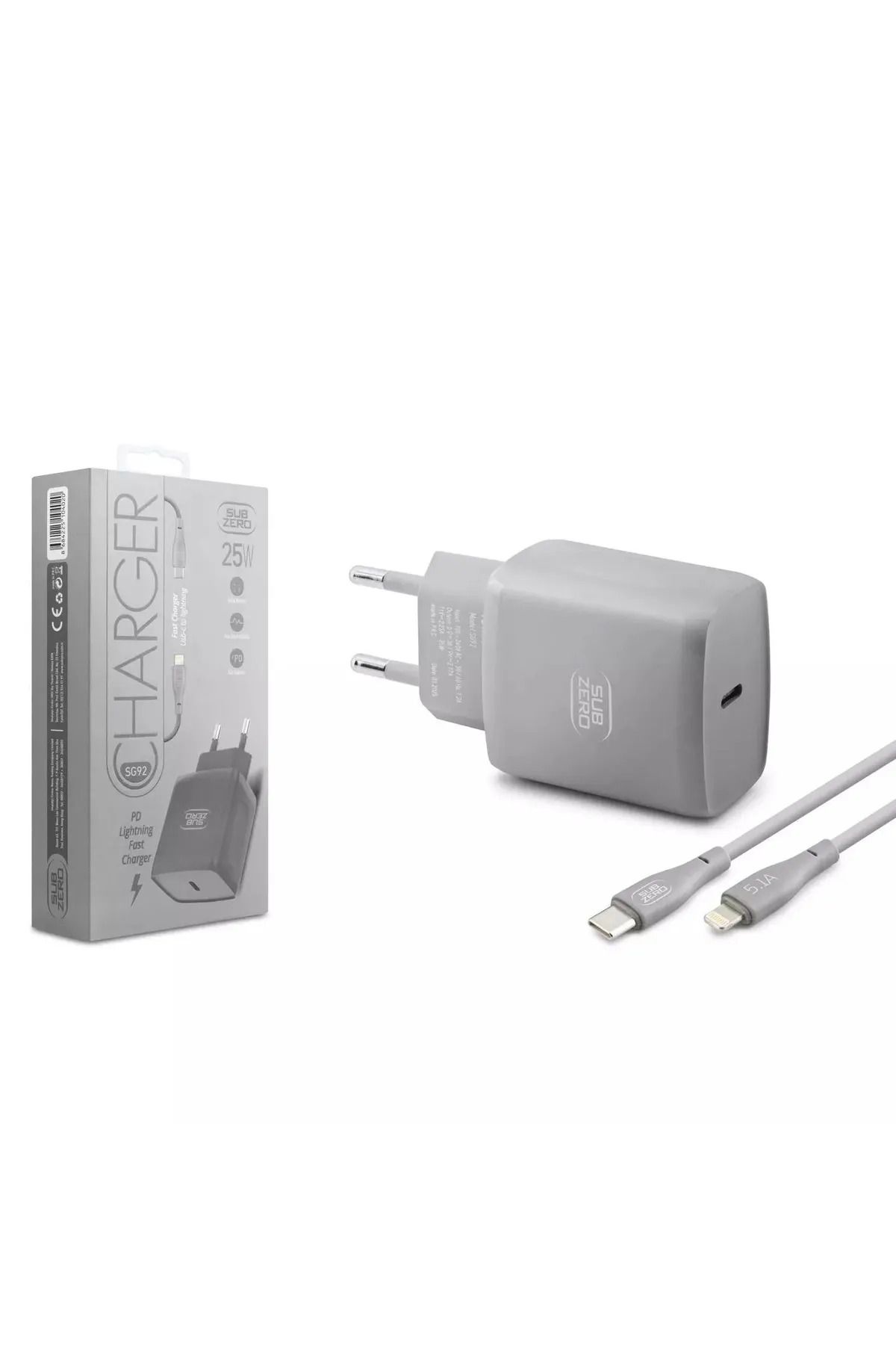 Alışveriş Express SG92 25W PD Type-C to Lightning Kablo Hızlı Şarj Cihazı Seti