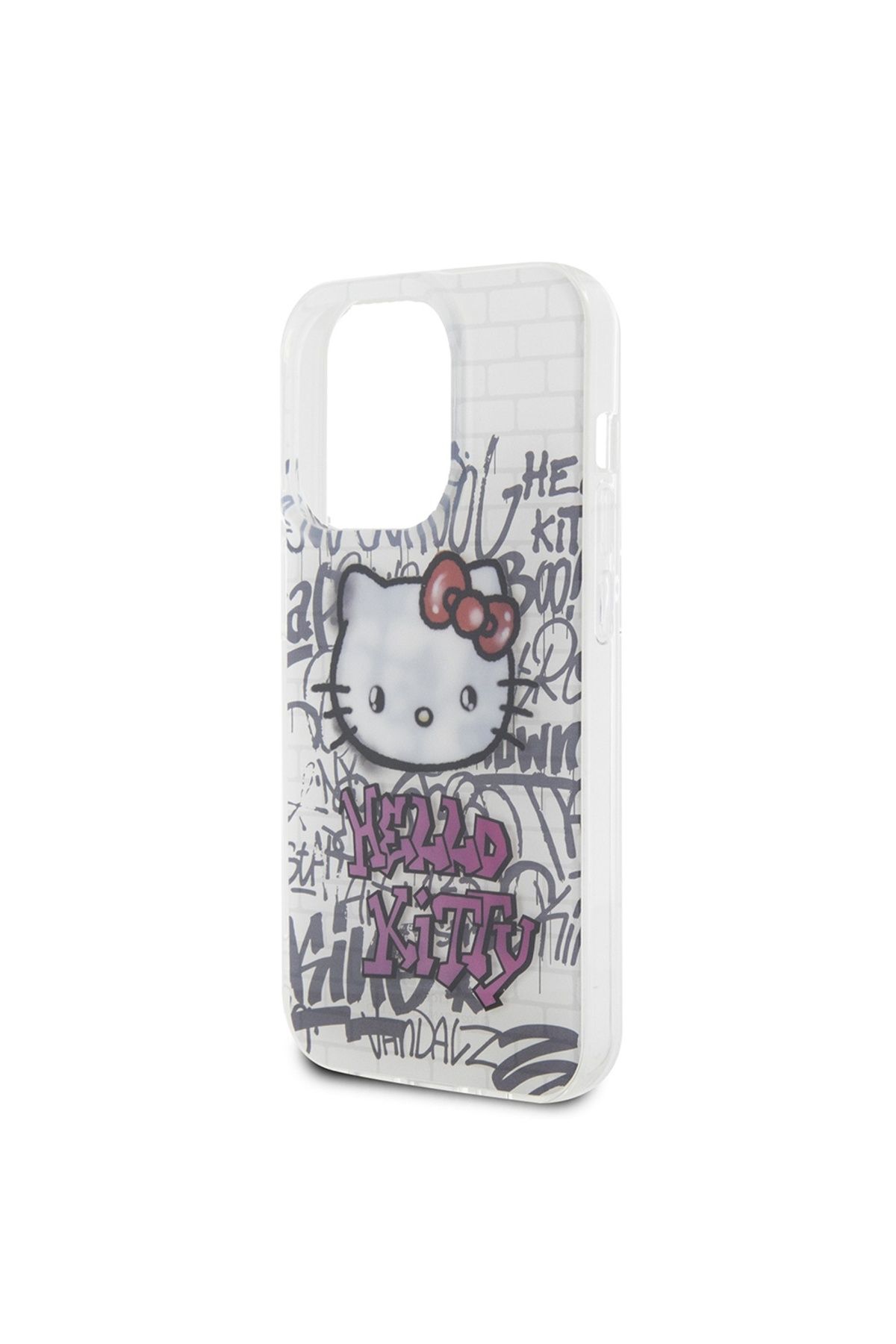 Hello Kitty-Case for iPhone 15 Pro - Hello Kitty Hardcase IML Kitty On Bricks Graffiti (HKHCP15LHDGPHT) - White 4