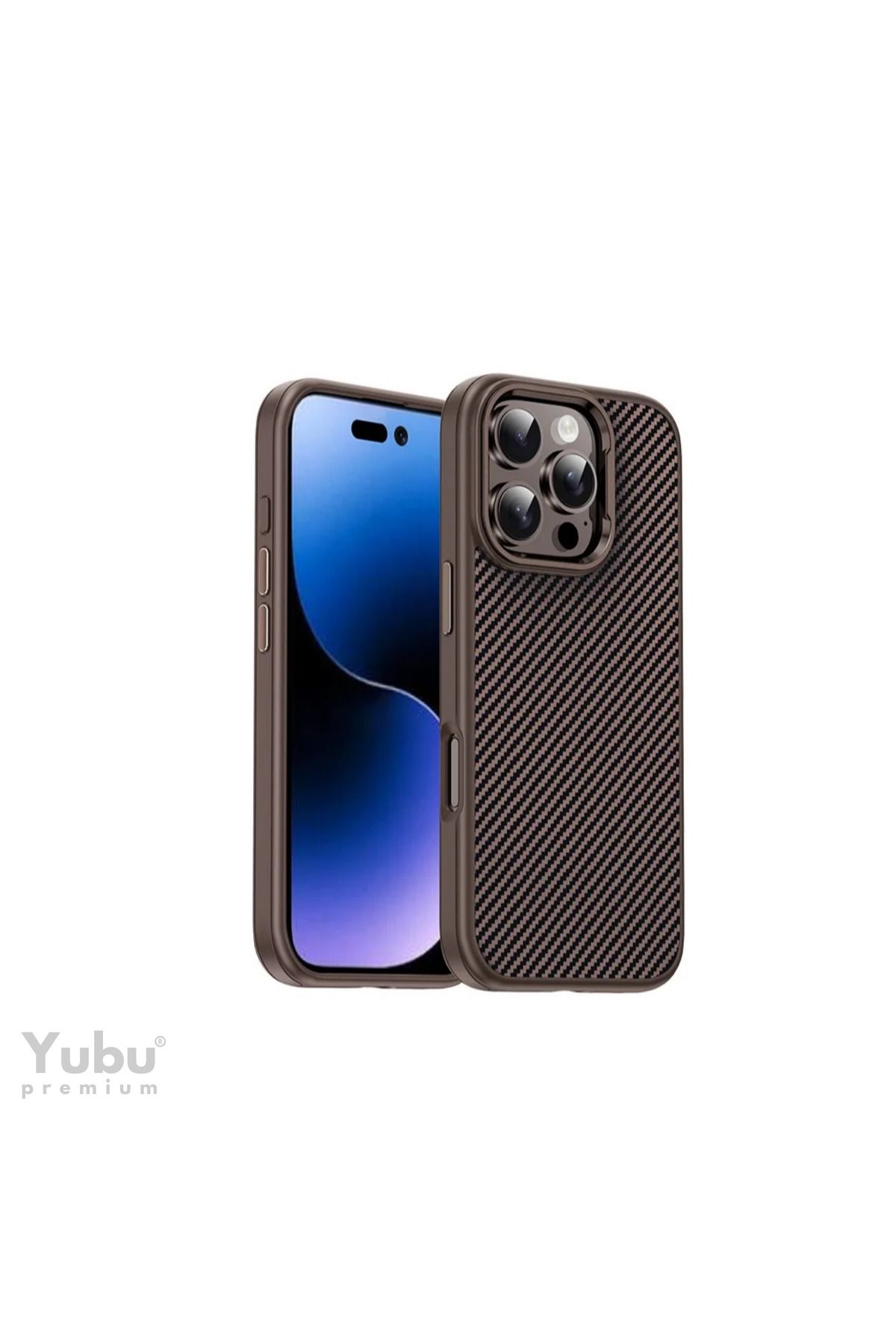 yubu iPhone 16 Pro Uyumlu Super Slim Karbon Gizli Magsafe Kılıf