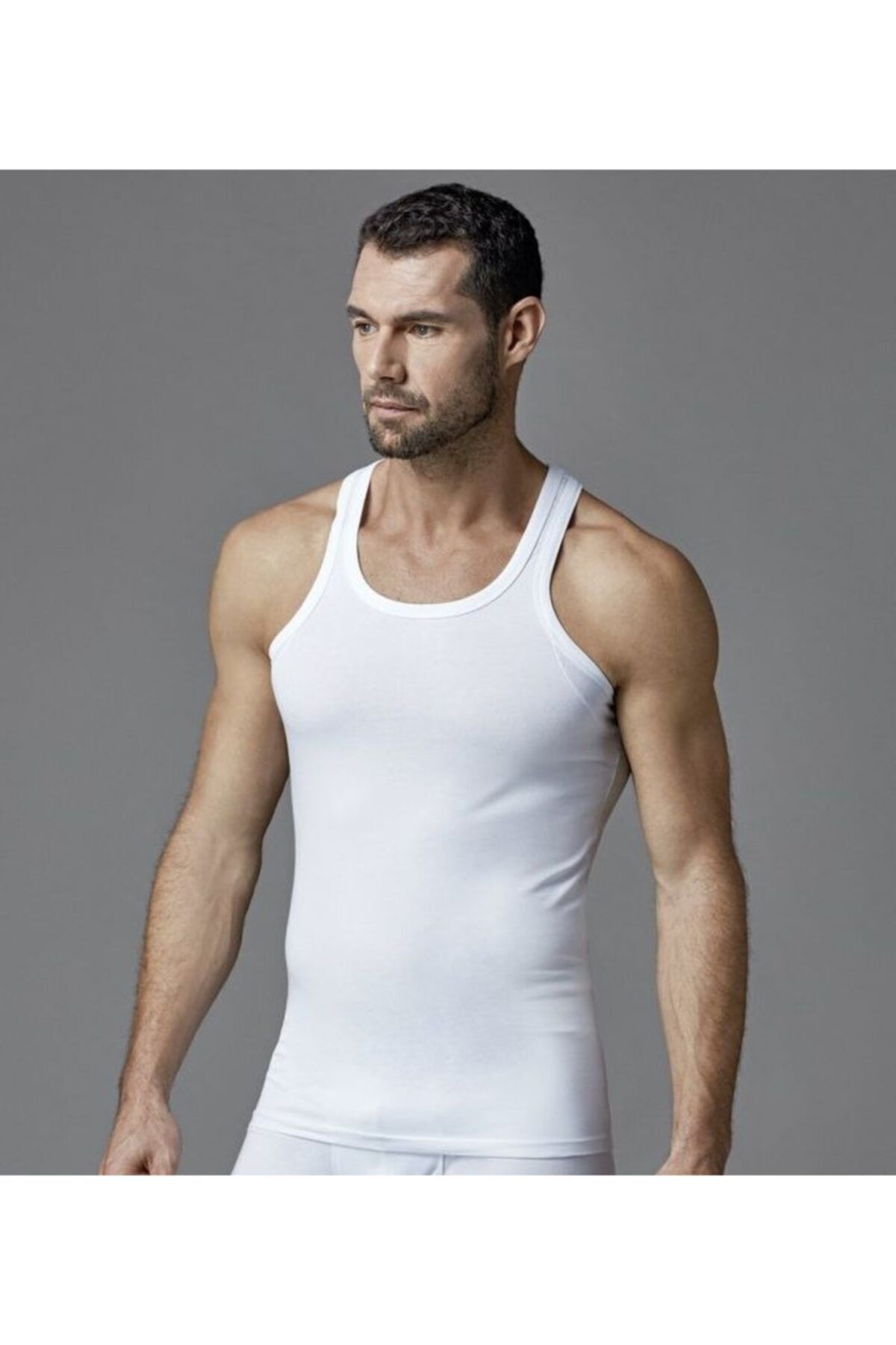 NazikEndam Eros Erkek Beyaz Compact Sporcu Atlet 2li Paket Ers002
