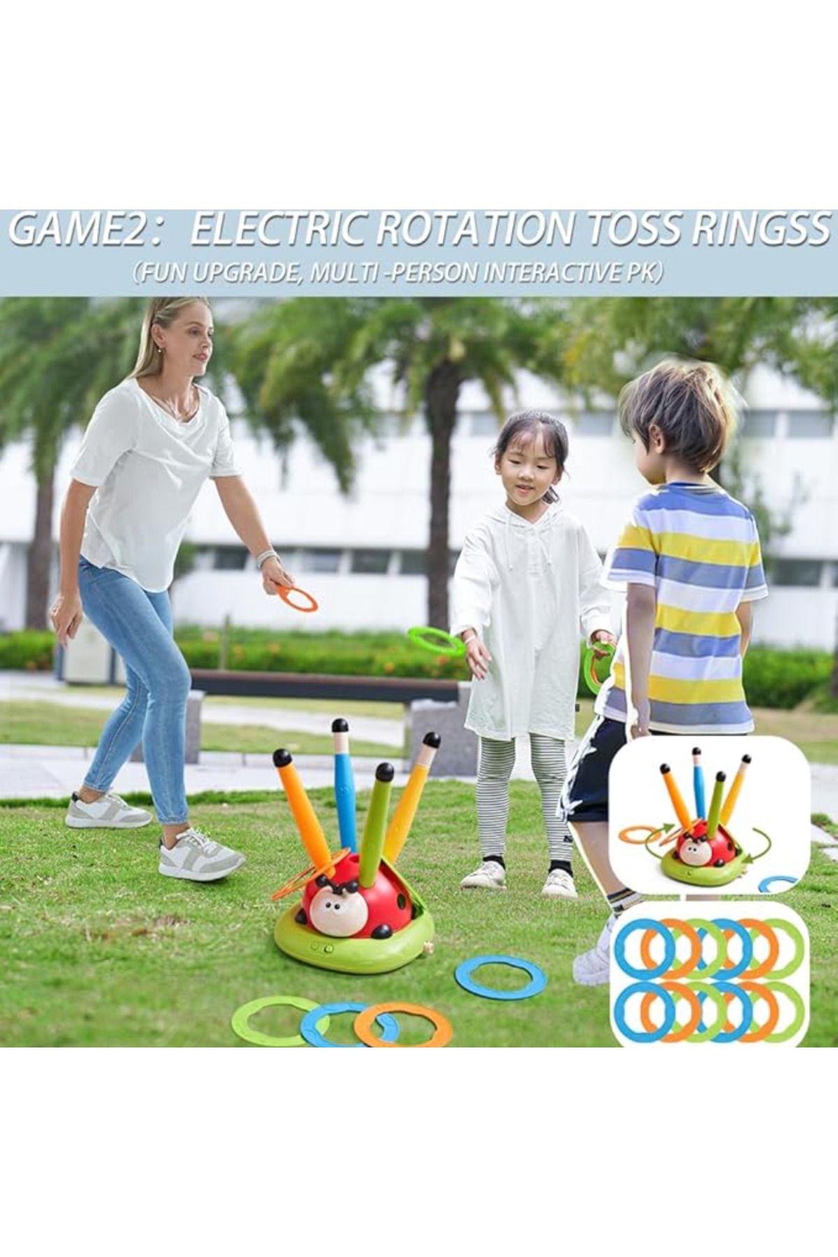 Iram-3 In 1 Rocket Launcher Toy With Musical Jump And Toss Ring Game 6