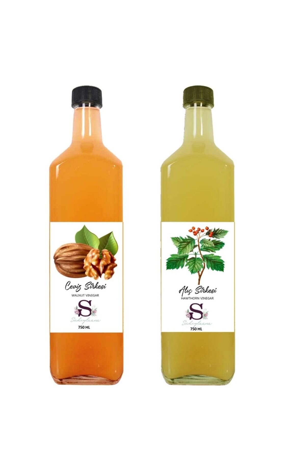 Süheylaana Doğal Ceviz Sirkesi 750 Ml - Doğal Alıç Sirkesi 750 Ml