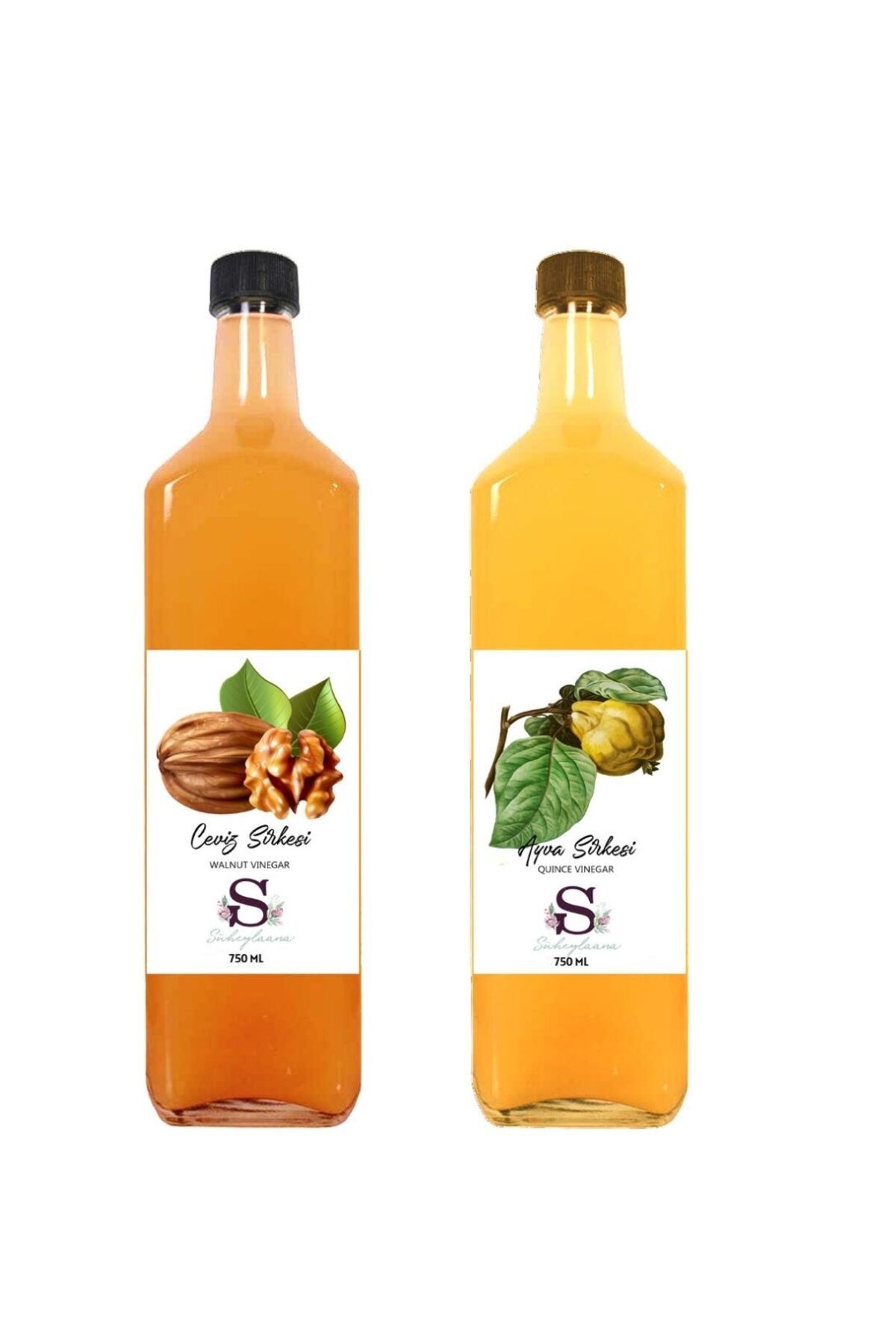 Süheylaana Doğal Ceviz Sirkesi 750 Ml - Doğal Ayva Sirkesi 750 Ml