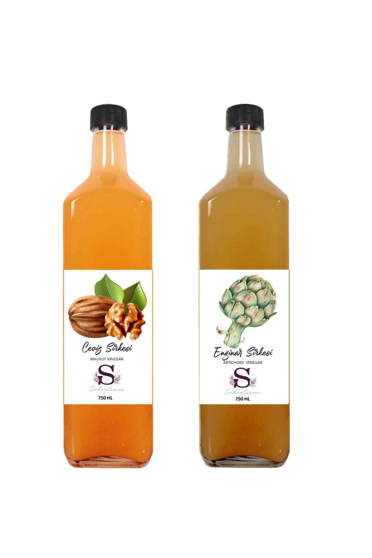 Süheylaana Doğal Ceviz Sirkesi 750 Ml - Doğal Enginar Sirkesi 750 Ml