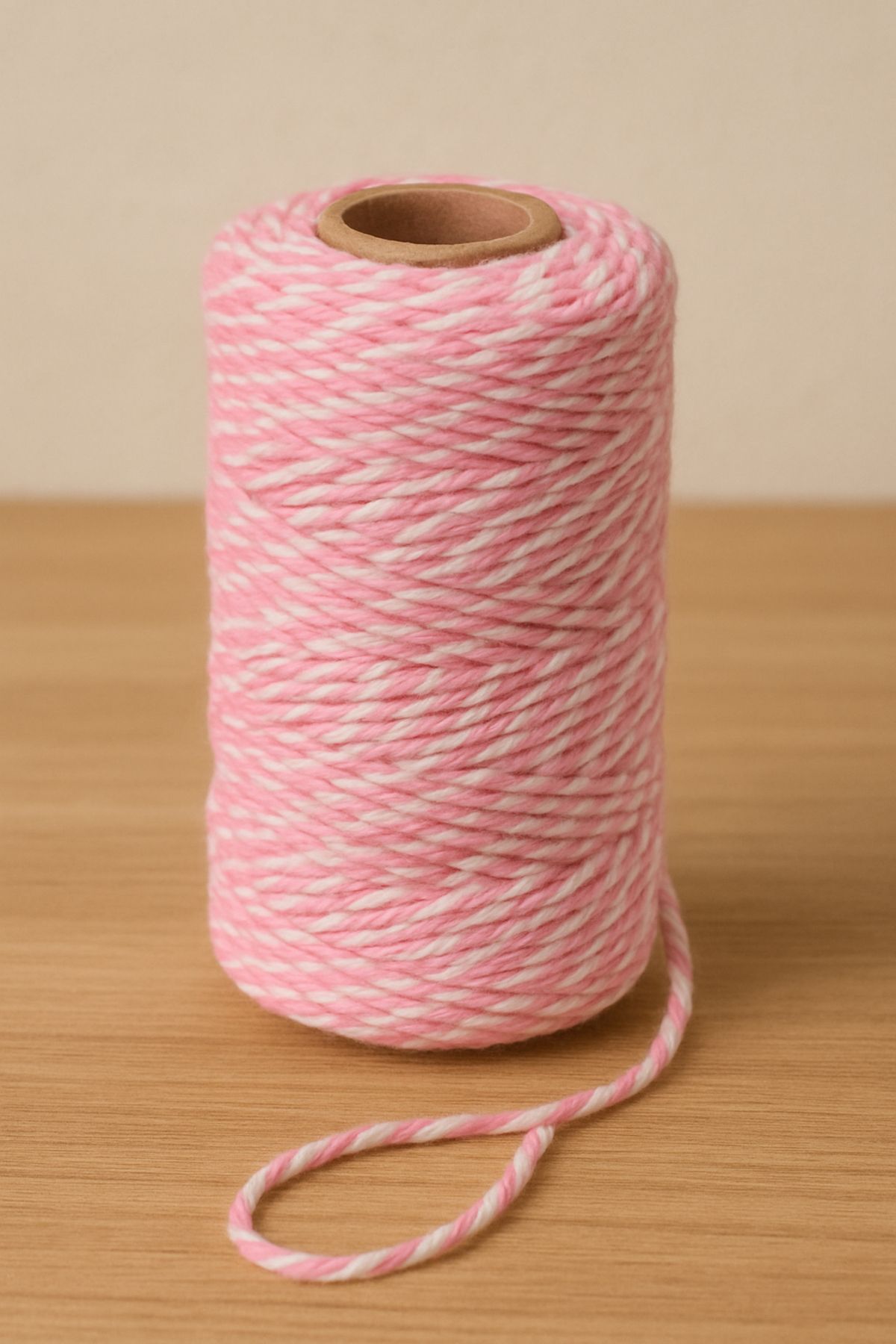 OLİ Art Pembe Beyaz Koton Paketleme İpi 200 Metre Koton Paket İpi 200m