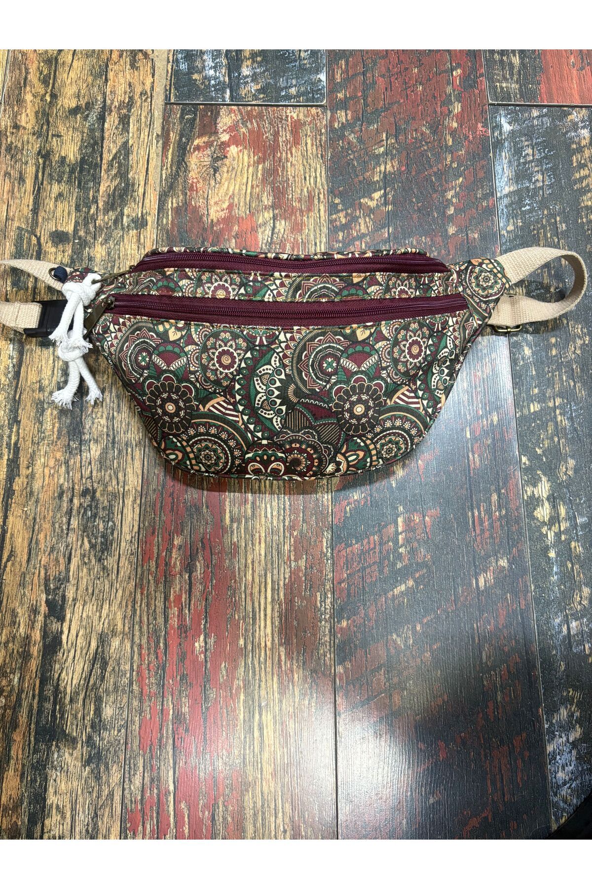 Street Bag Etnik Otantik 2 Gözlü Bel Çantası Su Geçirmez Günlük Seyahat Kullanım