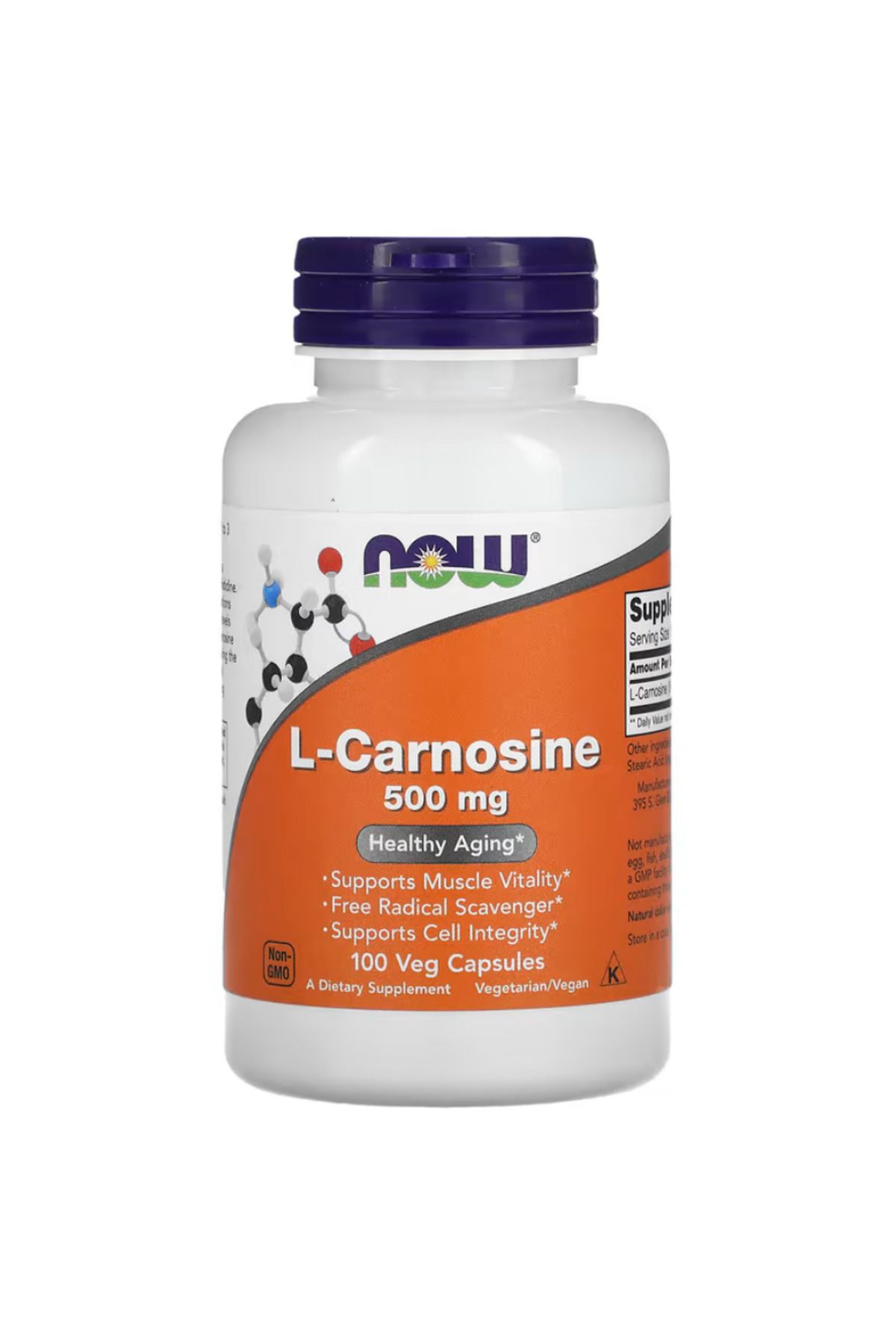 Now Foods , L-Carnosine, 500 mg, 100 Veg Capsules