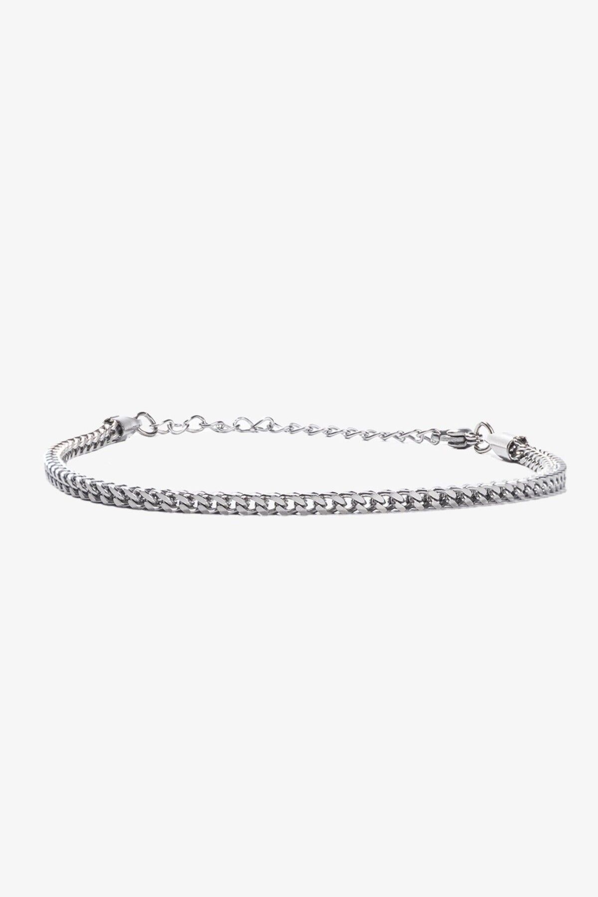 Getto Deri Braided Çelik Bileklik