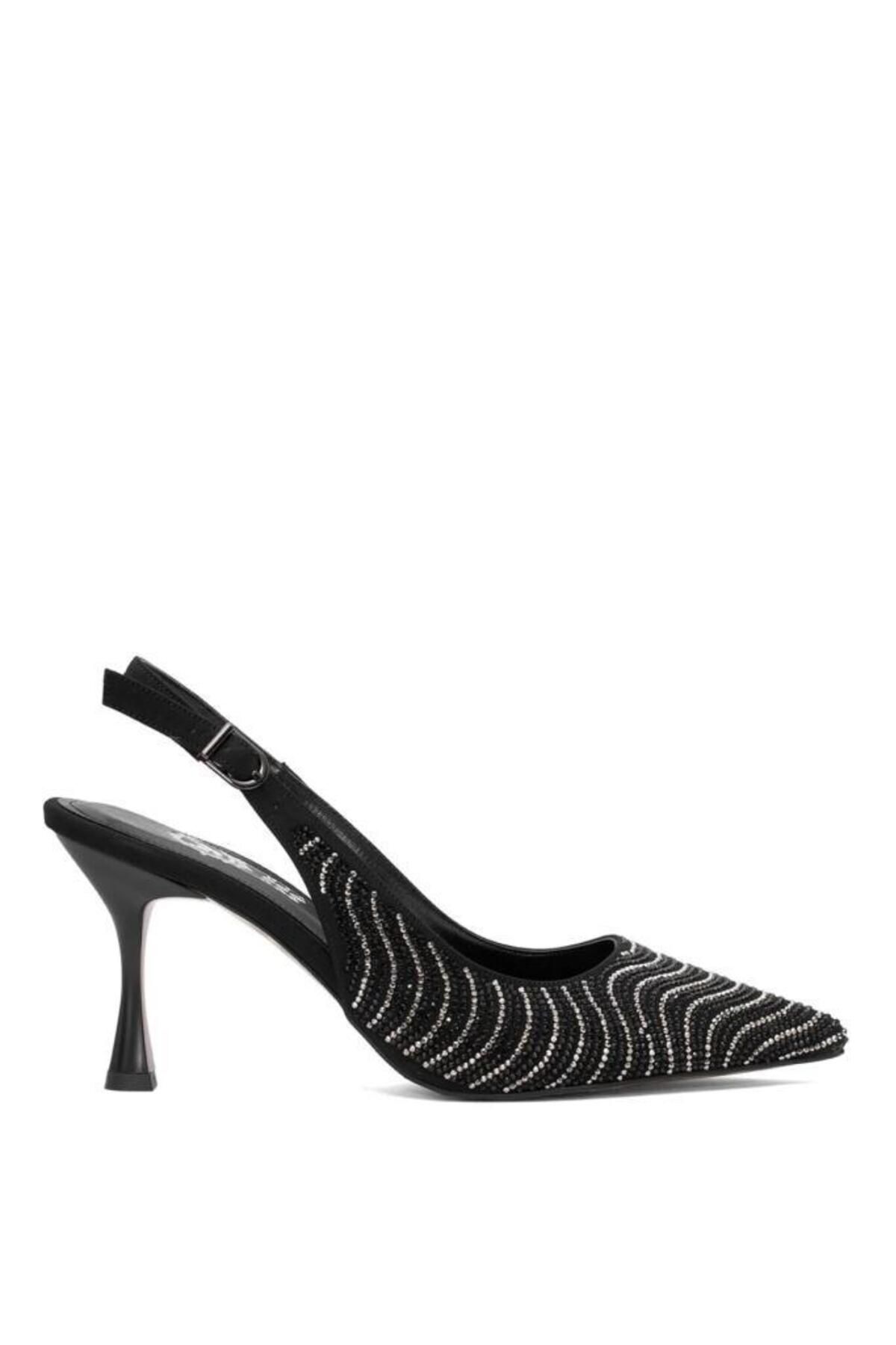 PİSAGOR Pisagor Ps-32340 Cm Topuklu Kadın Taşlı Arkası Açık Stiletto Abiye Ayakkabı